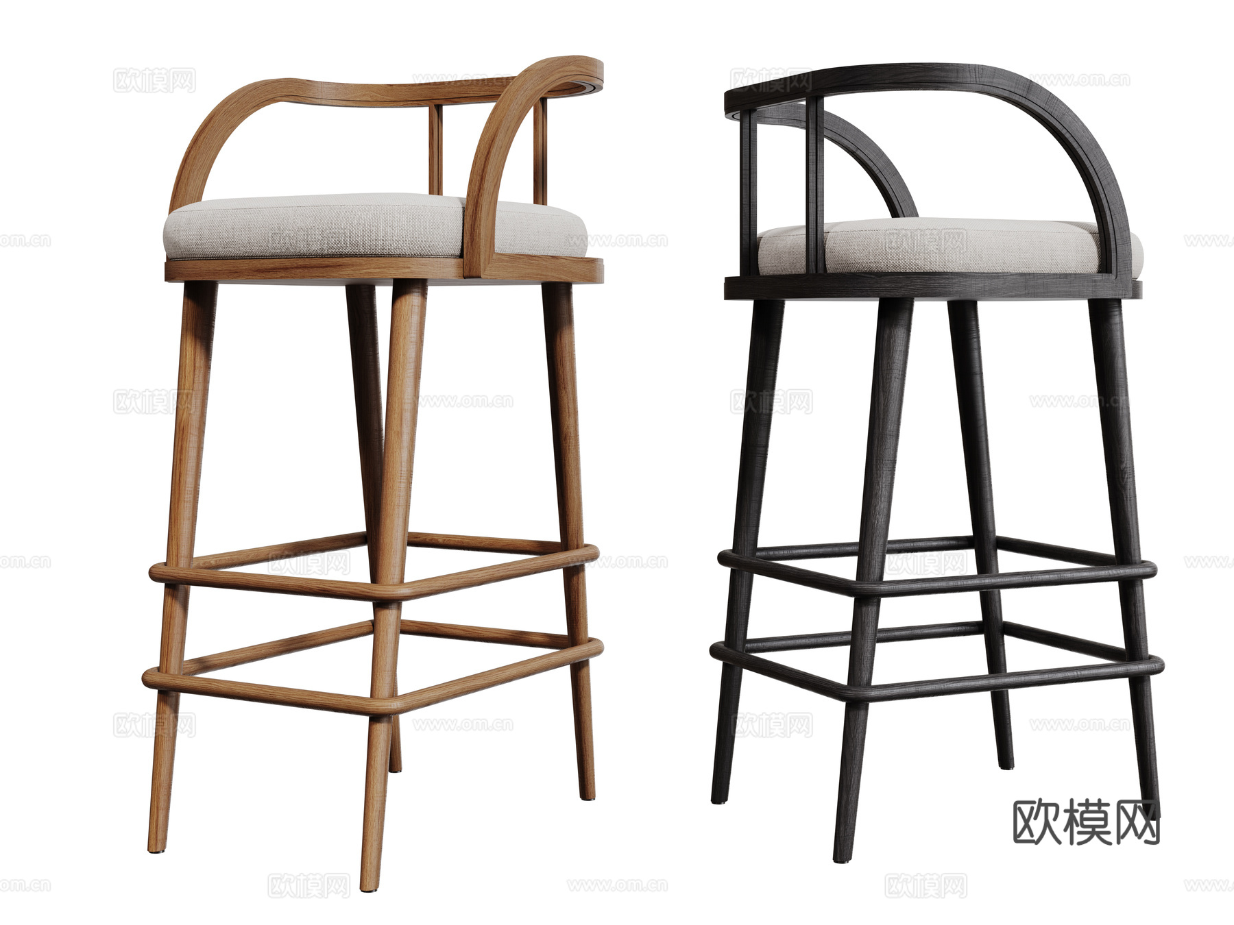 现代吧椅 巴凳 高脚椅 高脚凳 休闲椅su模型