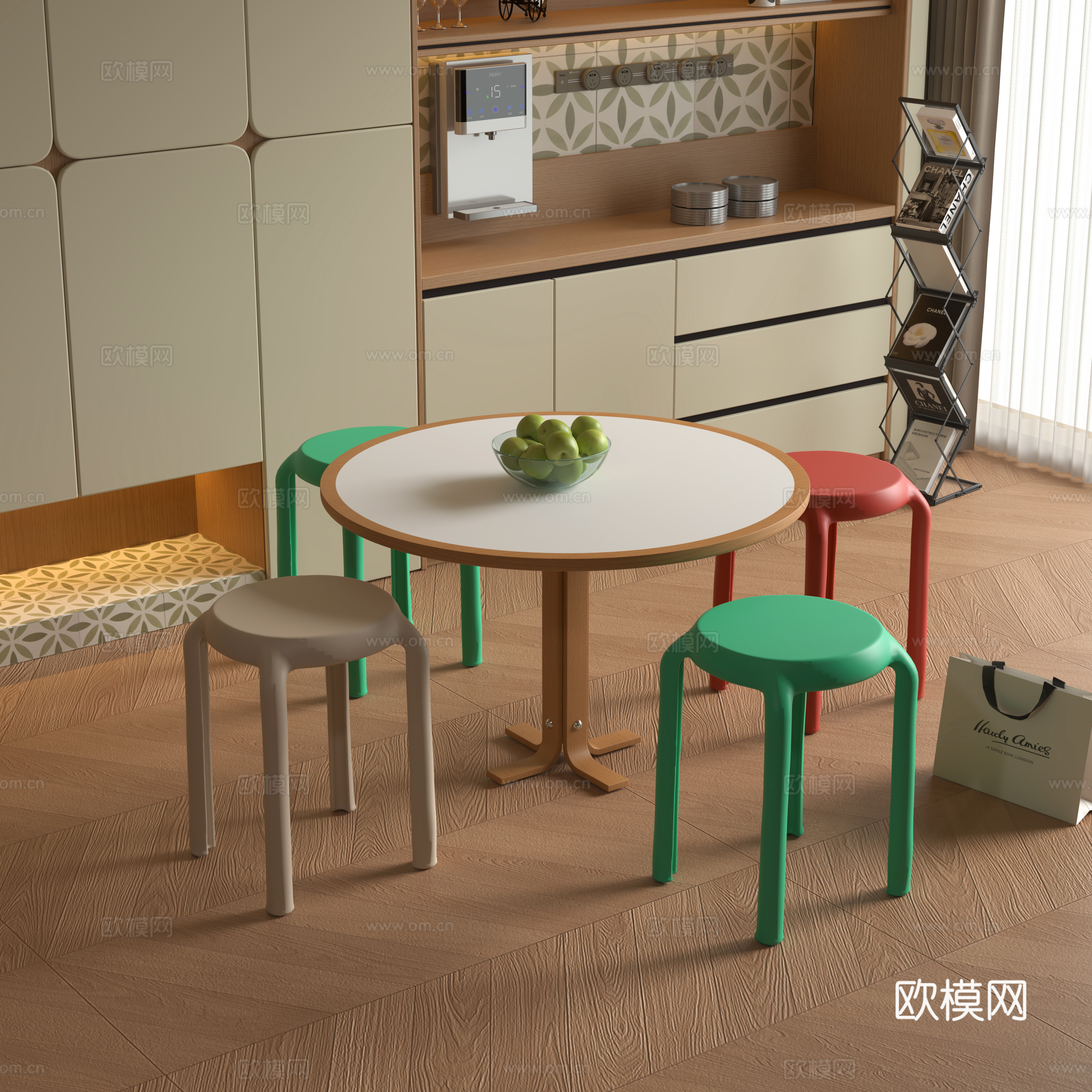 现代餐桌椅组合su模型