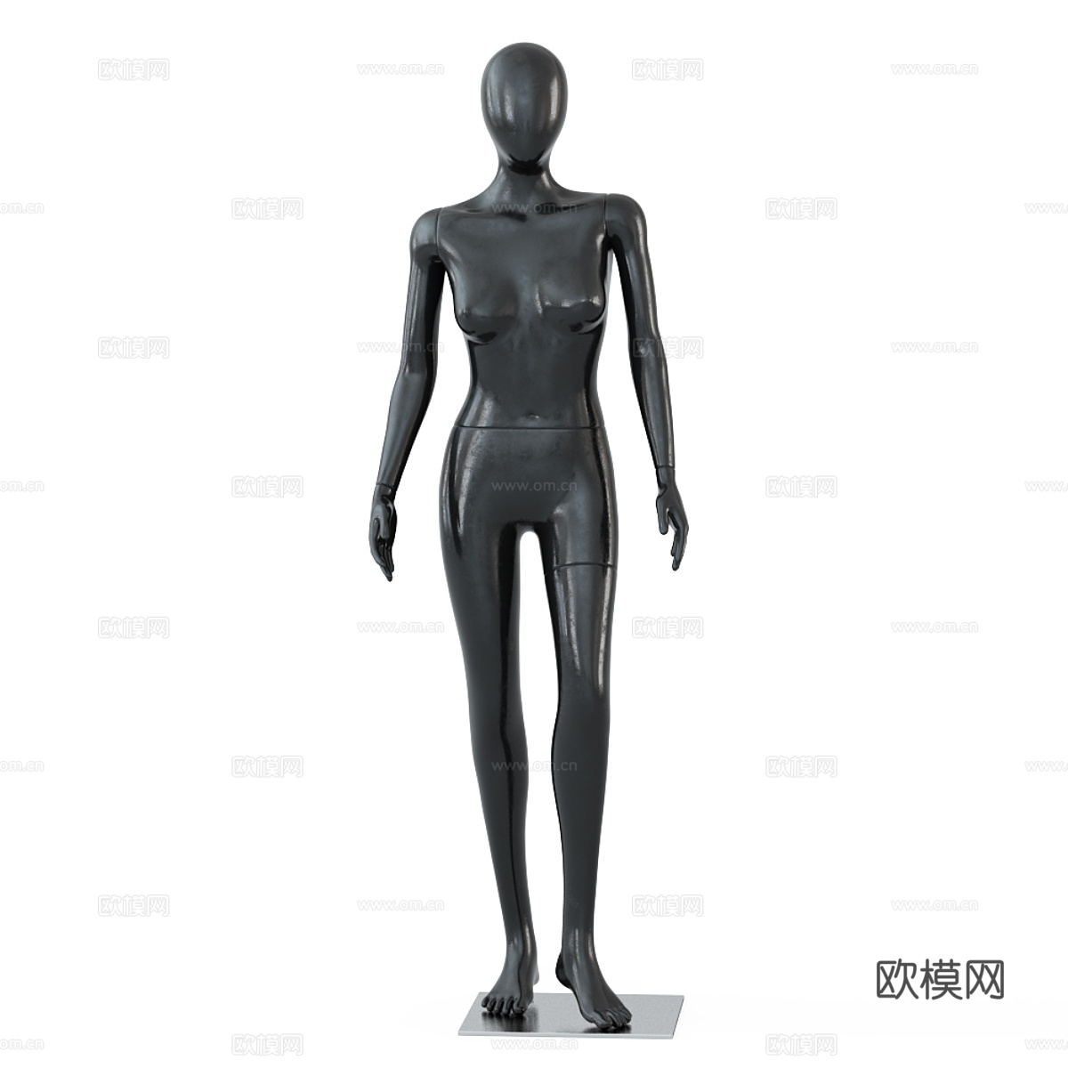 黑色女性站姿人体模型 553d模型