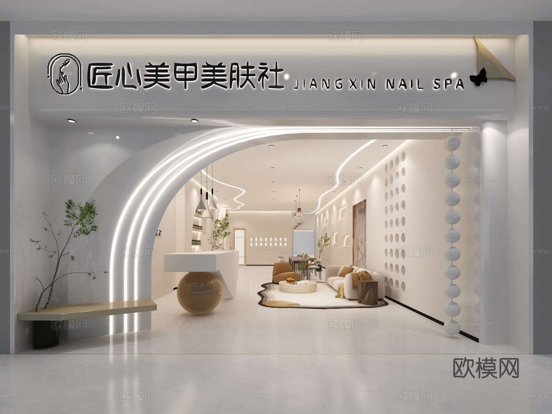 美容院 最新全套施工图 效果图合集cad施工图