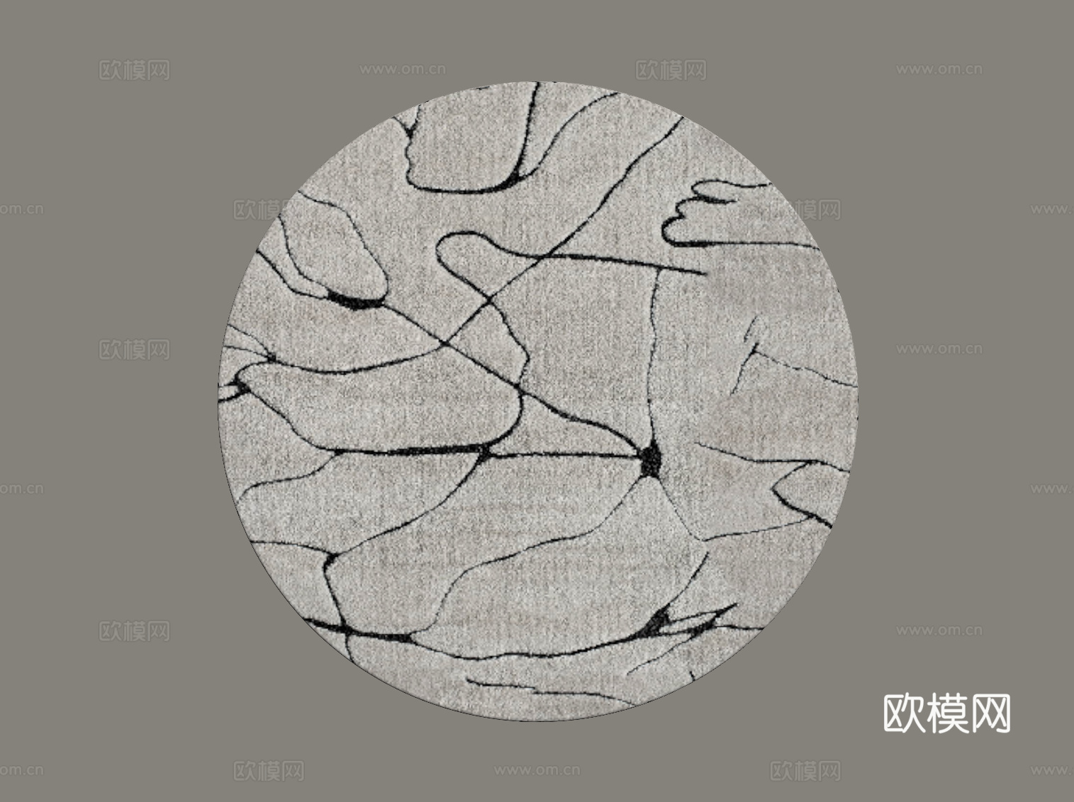 现代意式地毯 圆形地毯su模型