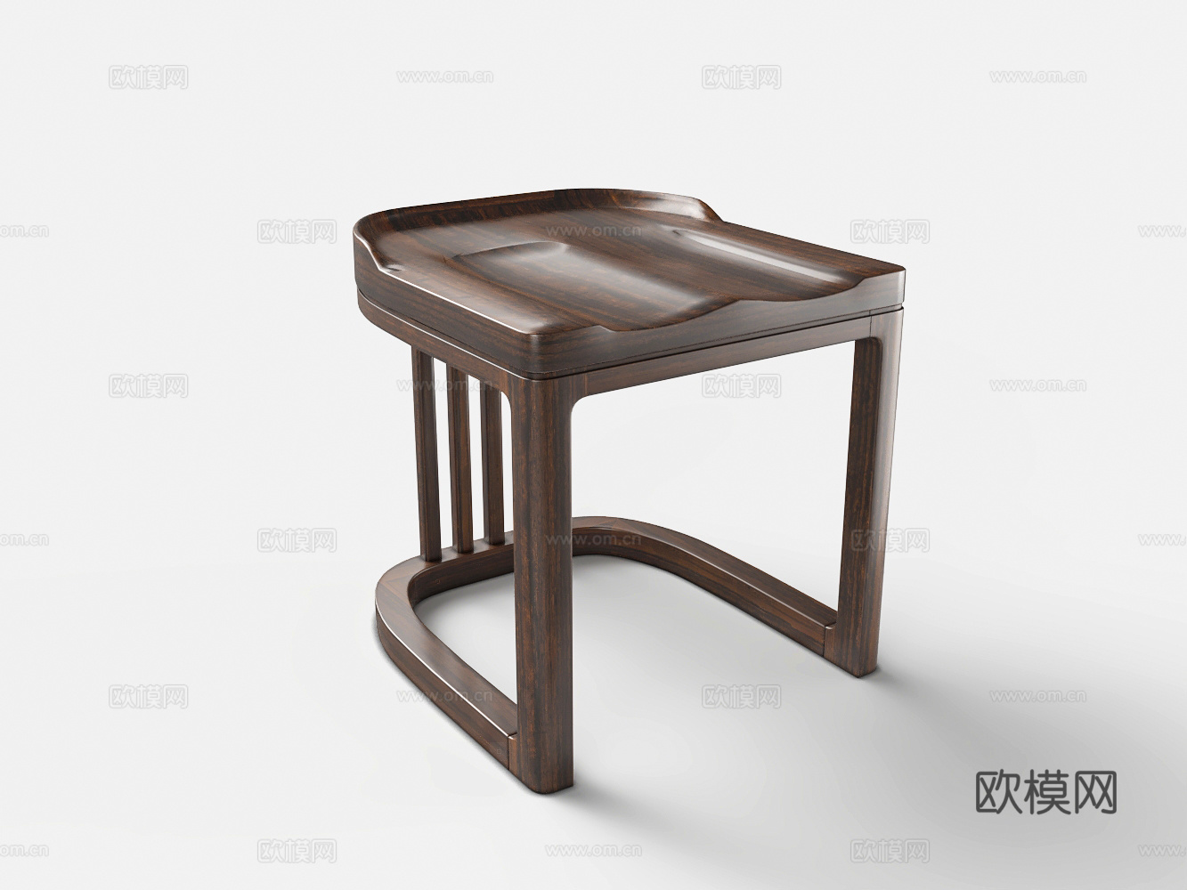 国潮新中式 轻奢新中式 国奢新中式 原木梳妆凳 梳妆台梳妆凳3d模型下载（渲染图2）