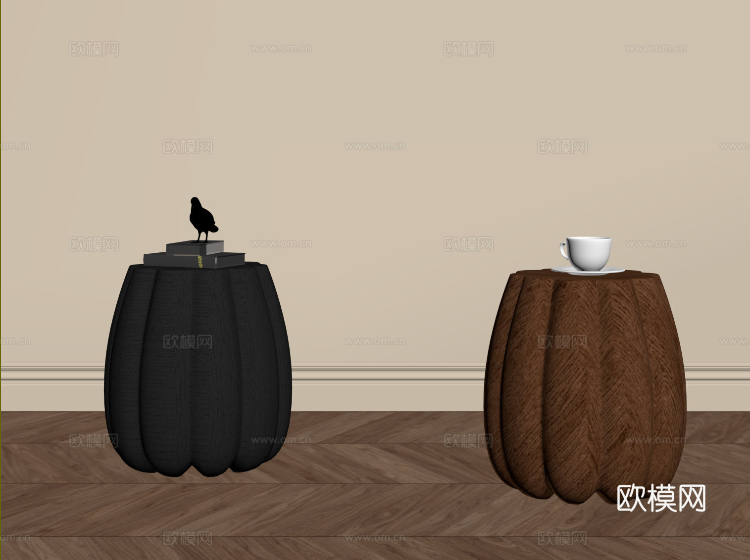 法式中古凳子 边几su模型