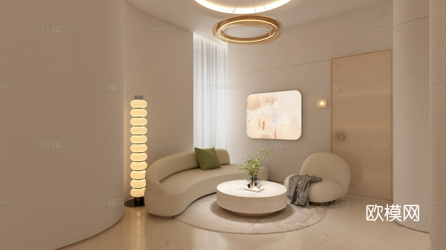 侘寂美容院 最新全套施工图 效果图合集cad施工图