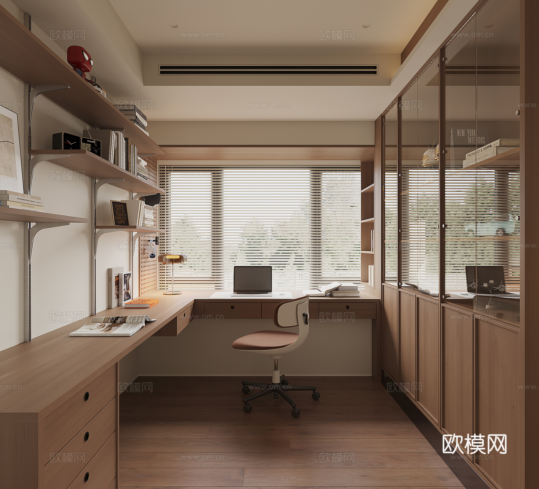 现代家居书房su模型