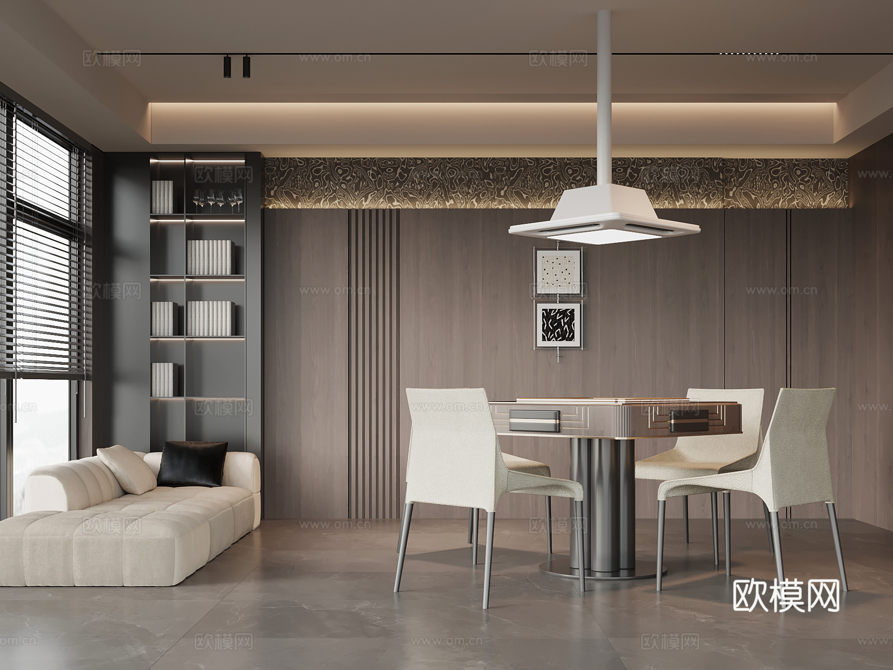 意式棋牌室 麻将桌su模型