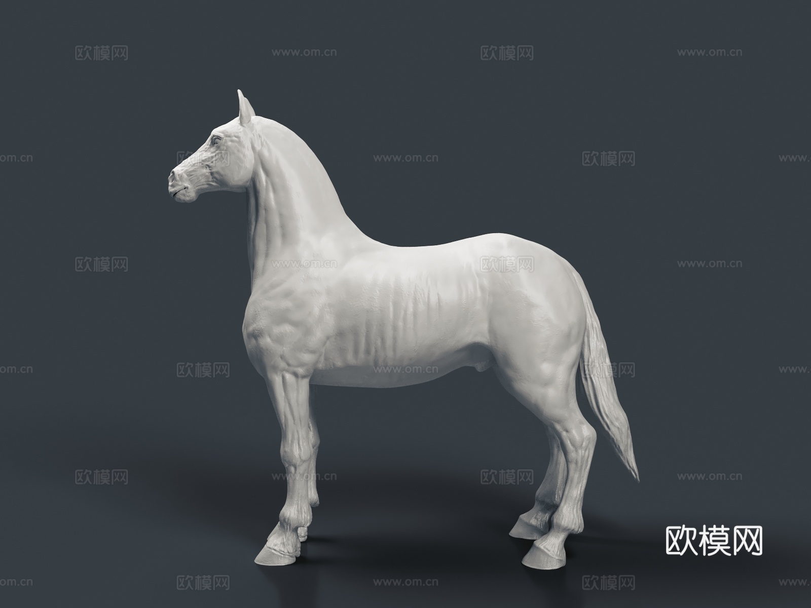 马 奔马 站立马3d模型下载（渲染图1）