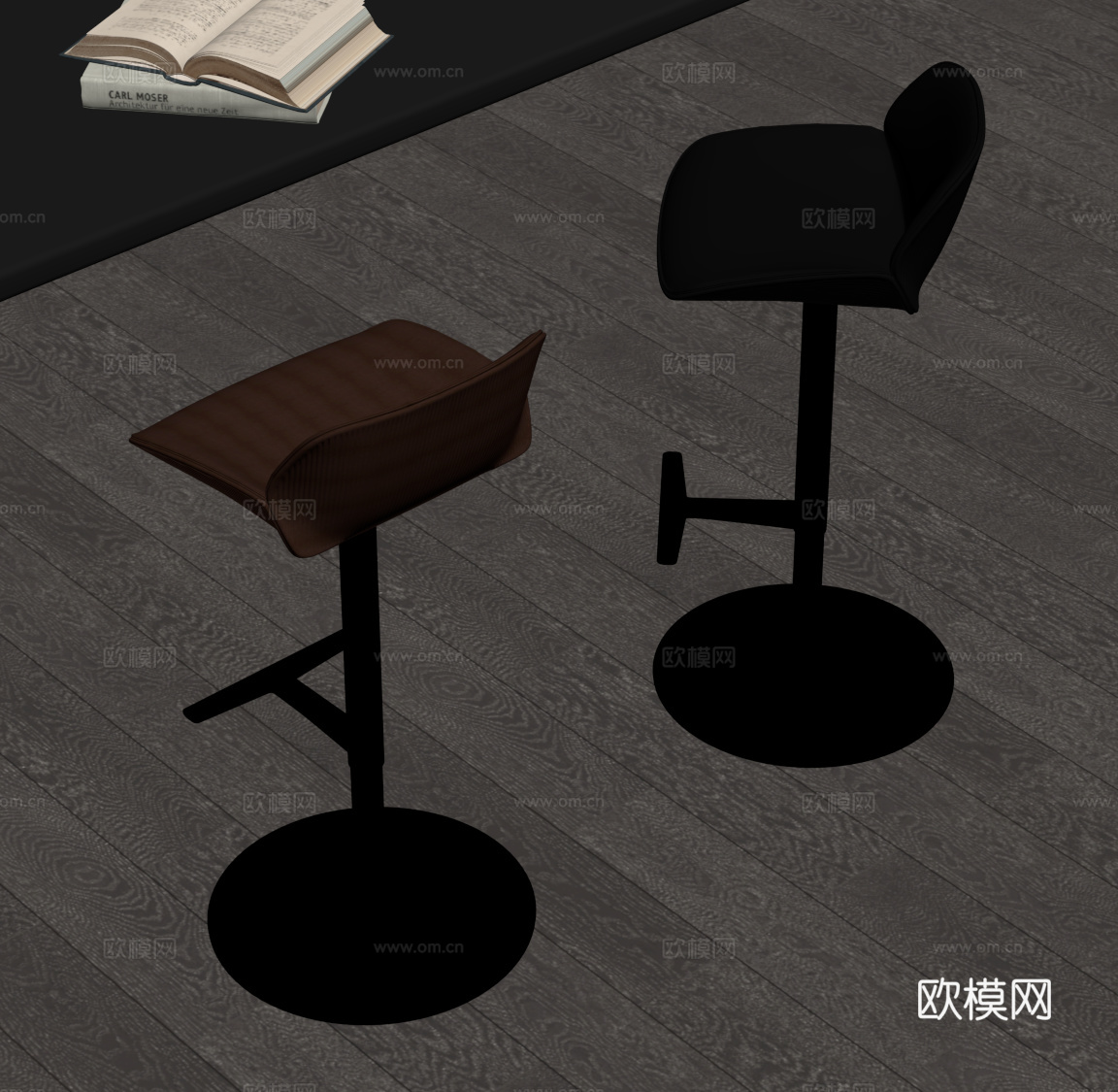 现代意式吧椅 现代意式吧凳su模型