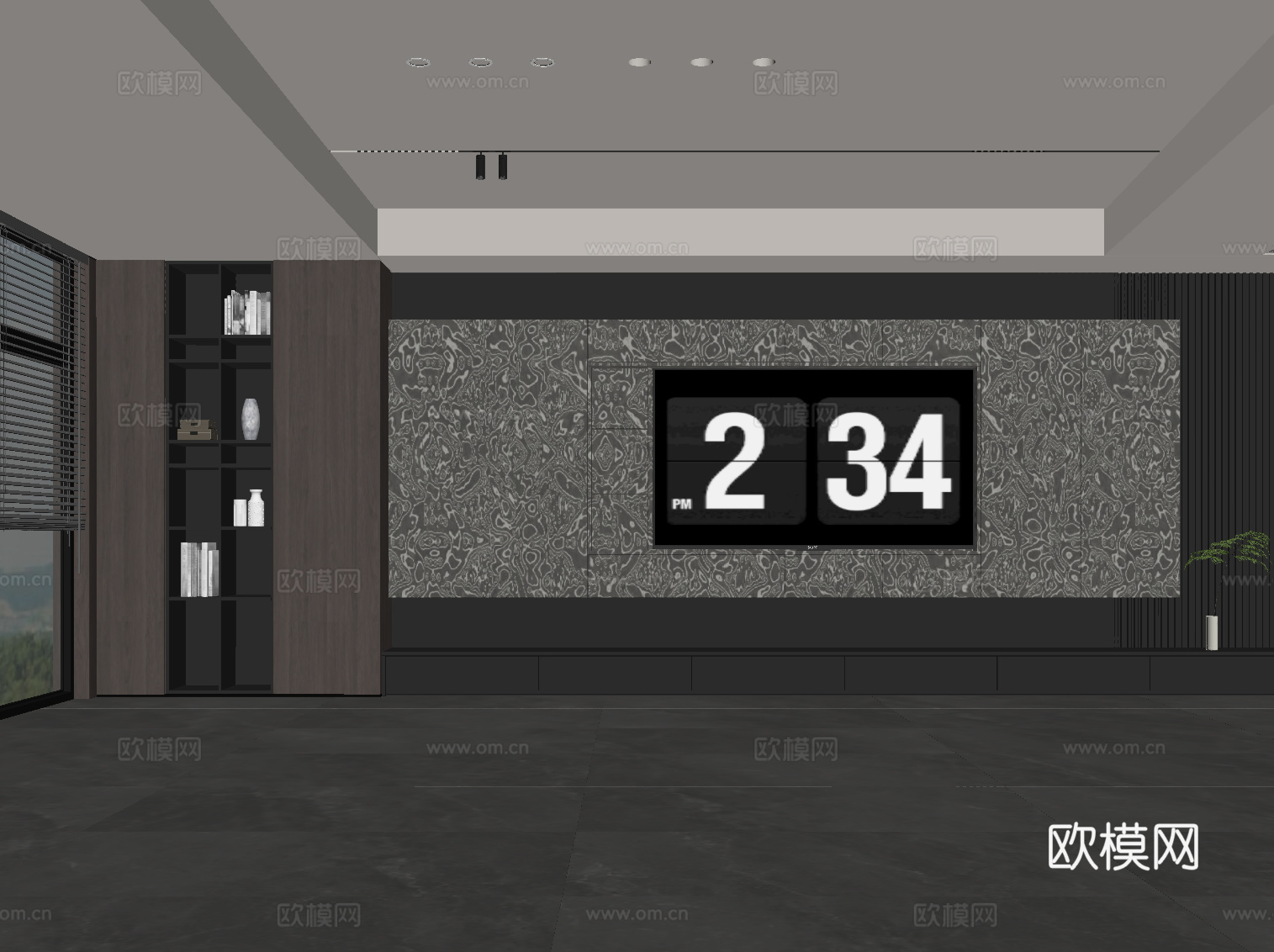 意式背景墙 电视背景墙su模型