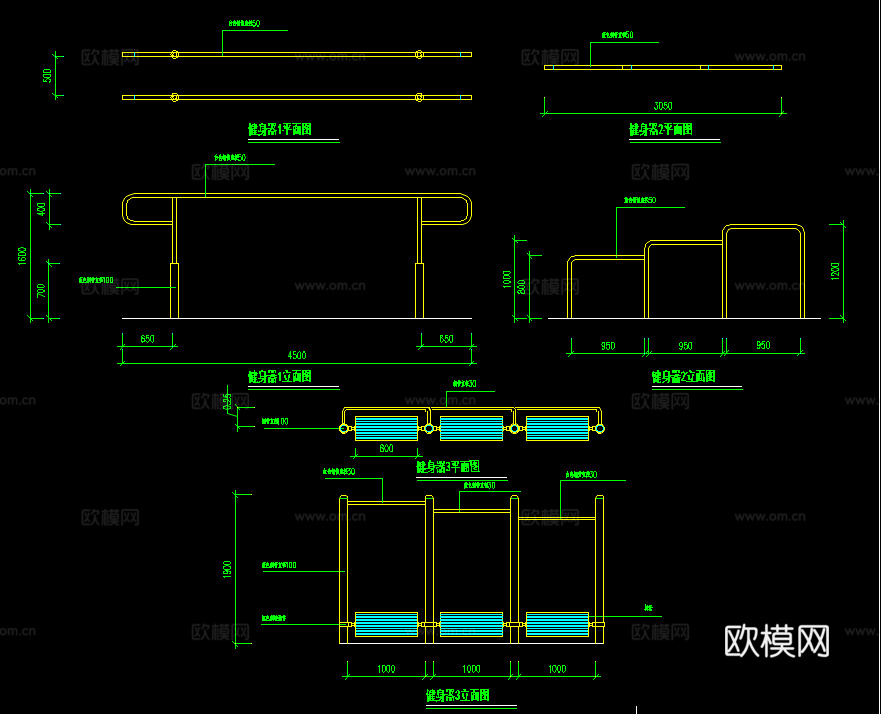 室外健身器材安装CAD图纸cad施工图