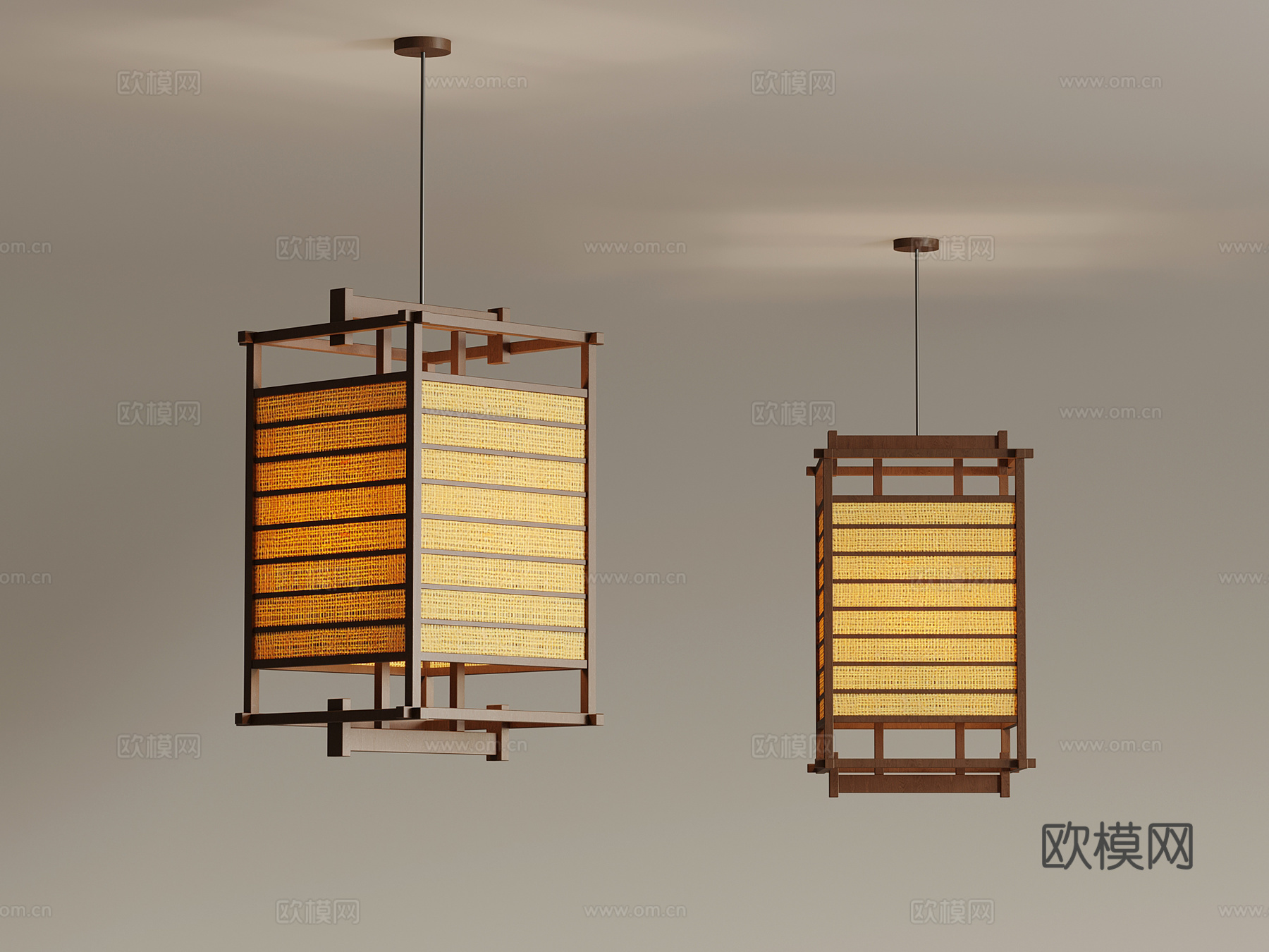 新中式吊灯 餐厅吊灯su模型