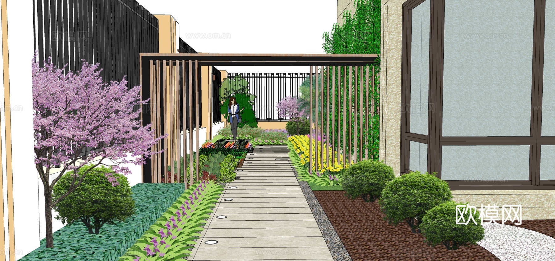 别墅花园 庭院花园 北方花园设计 景观设计毕业设计su模型