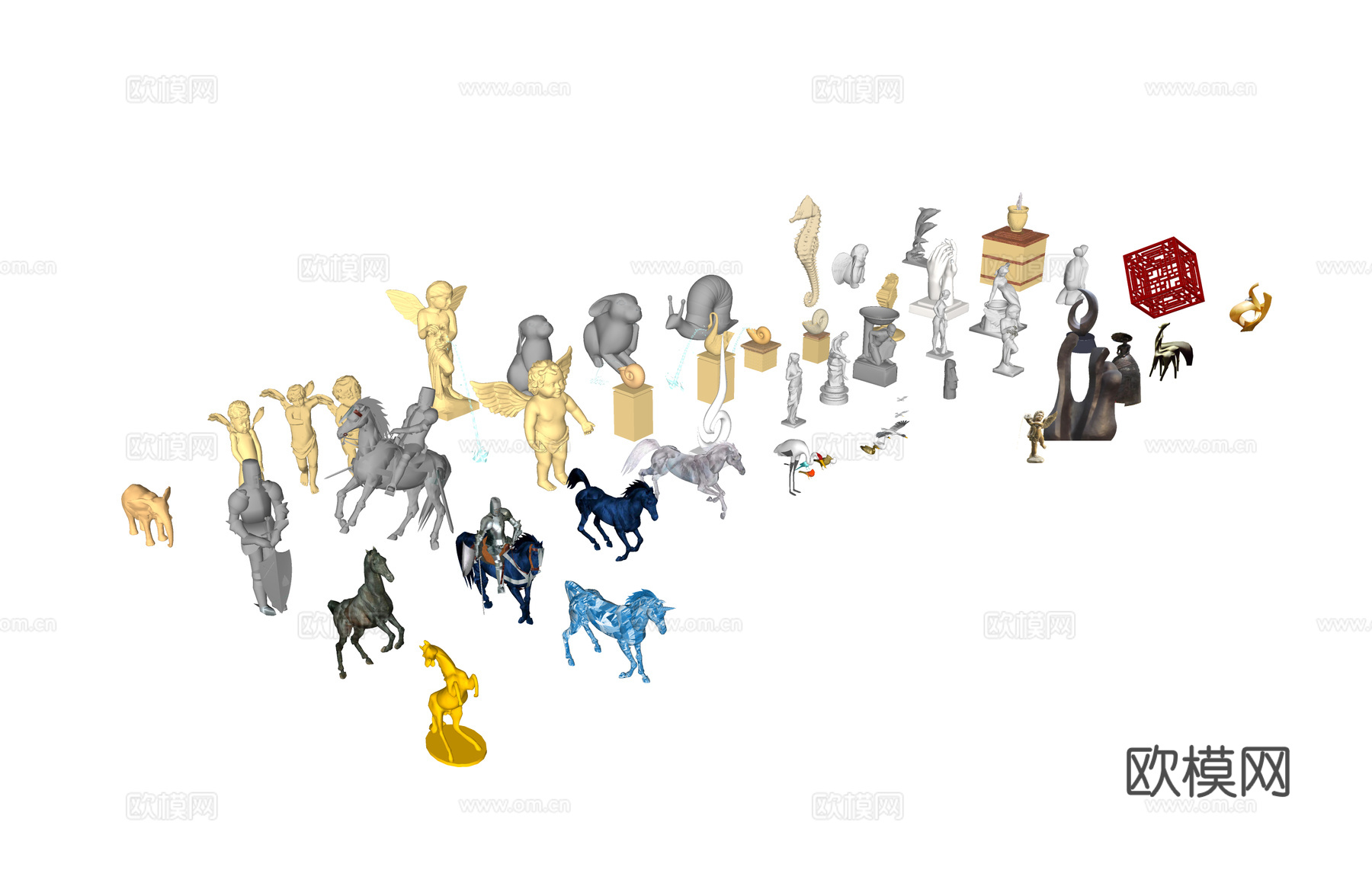 景观 景观小品 小品 廊架 构筑物 座椅 指示牌 景墙 景石su模型