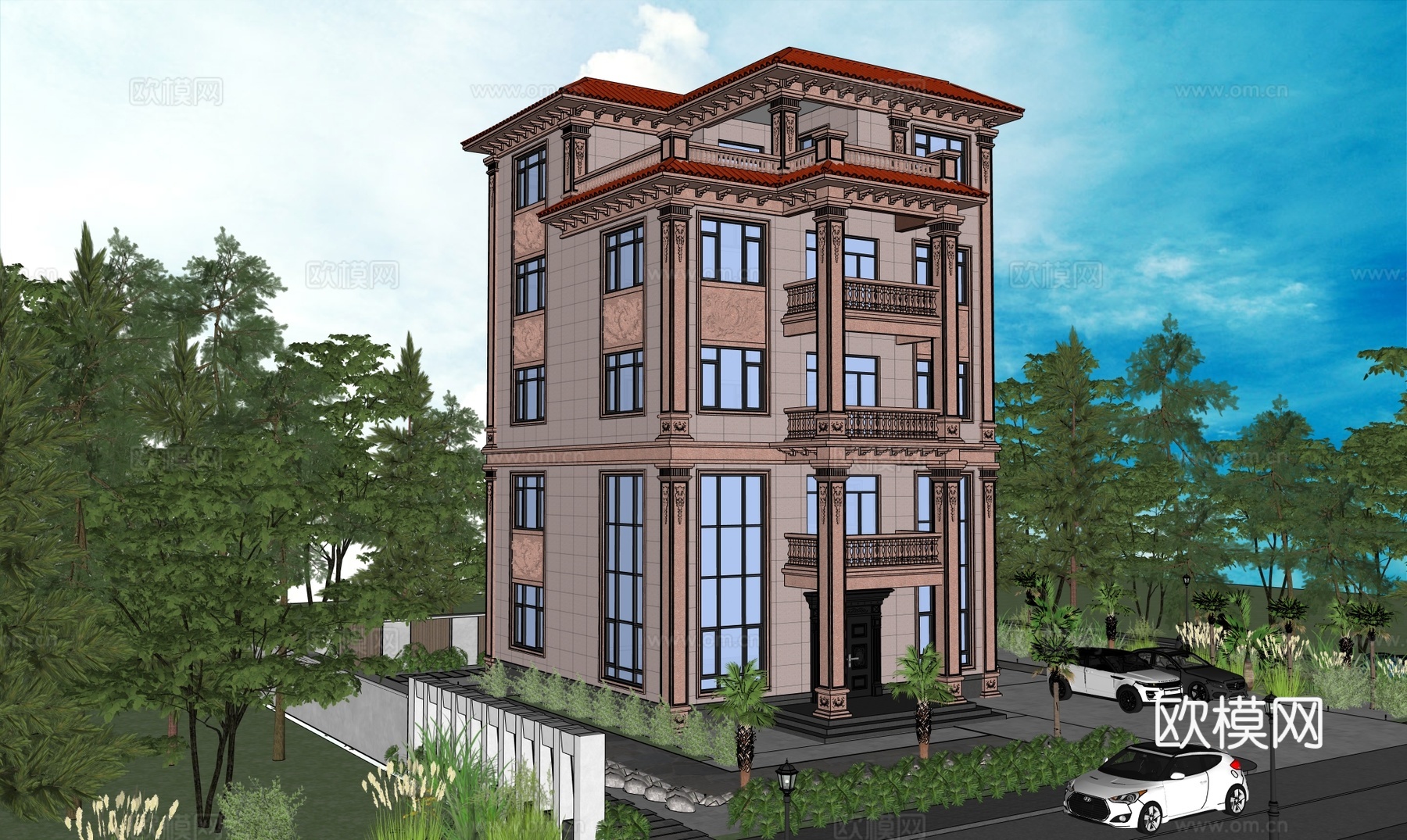 欧式别墅su模型su模型