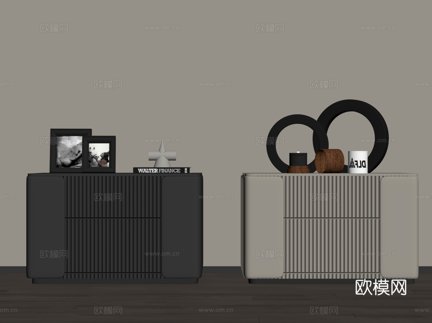 现代床头柜su模型