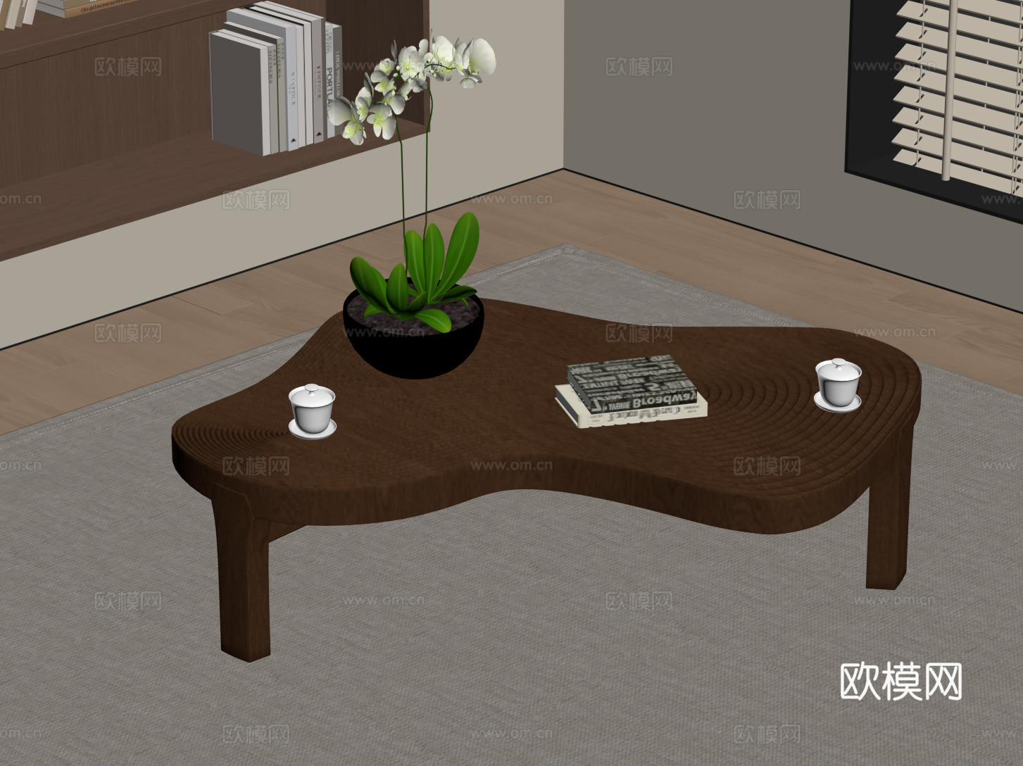 中古风茶几 新中式茶几su模型