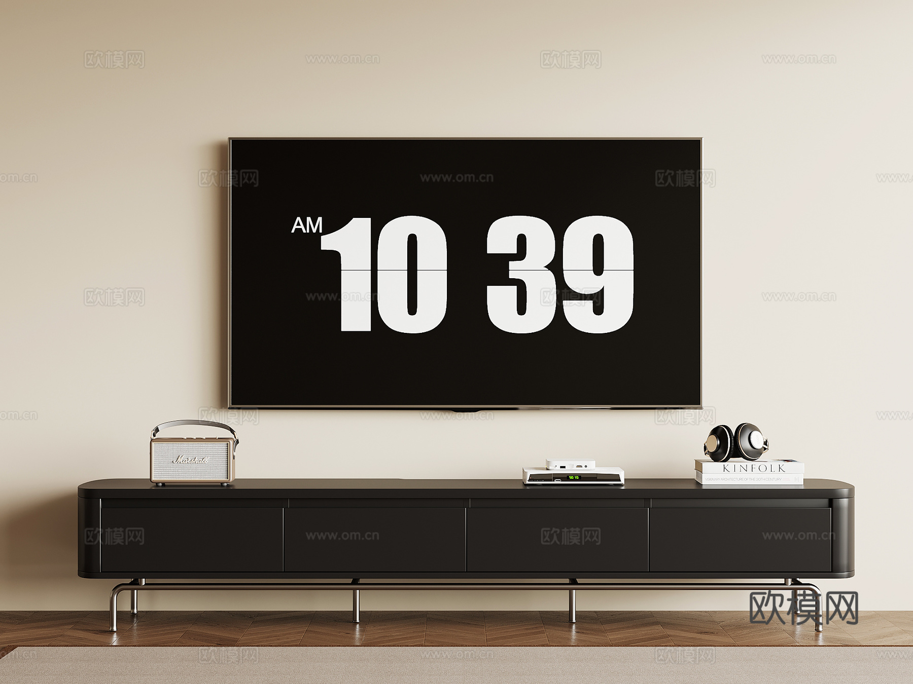 现代电视柜su模型