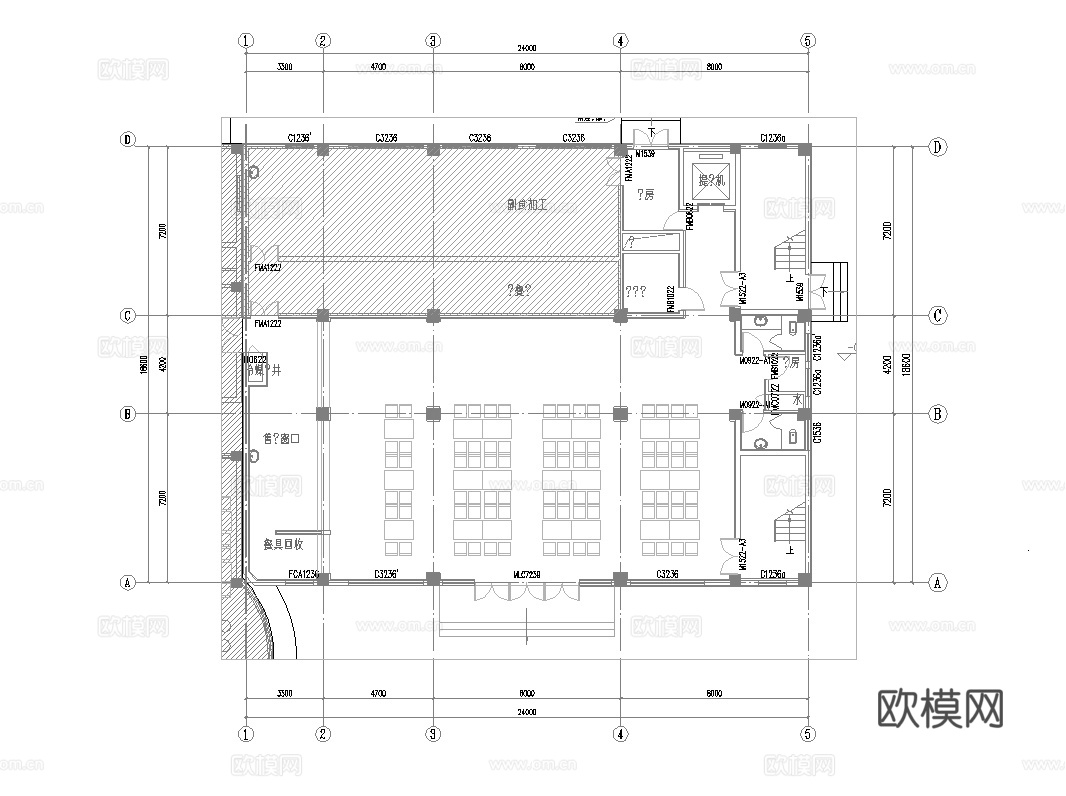 公司员工餐厅 最新施工图合集cad施工图