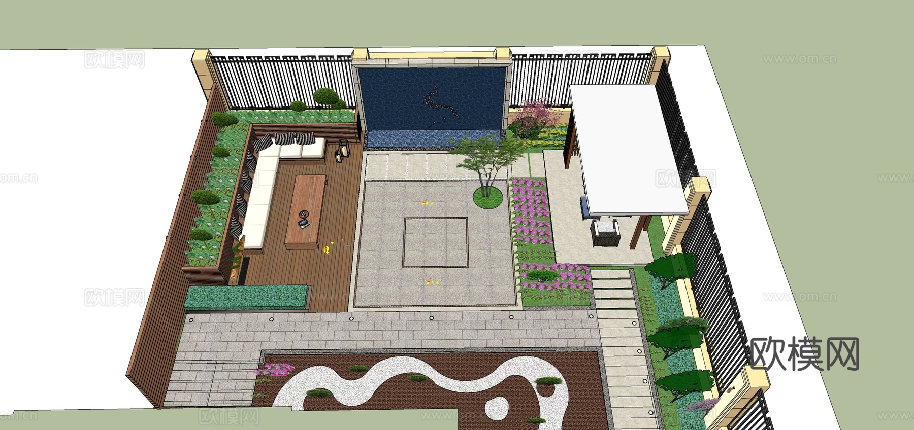 别墅花园 庭院花园 北方花园设计 景观设计毕业设计su模型