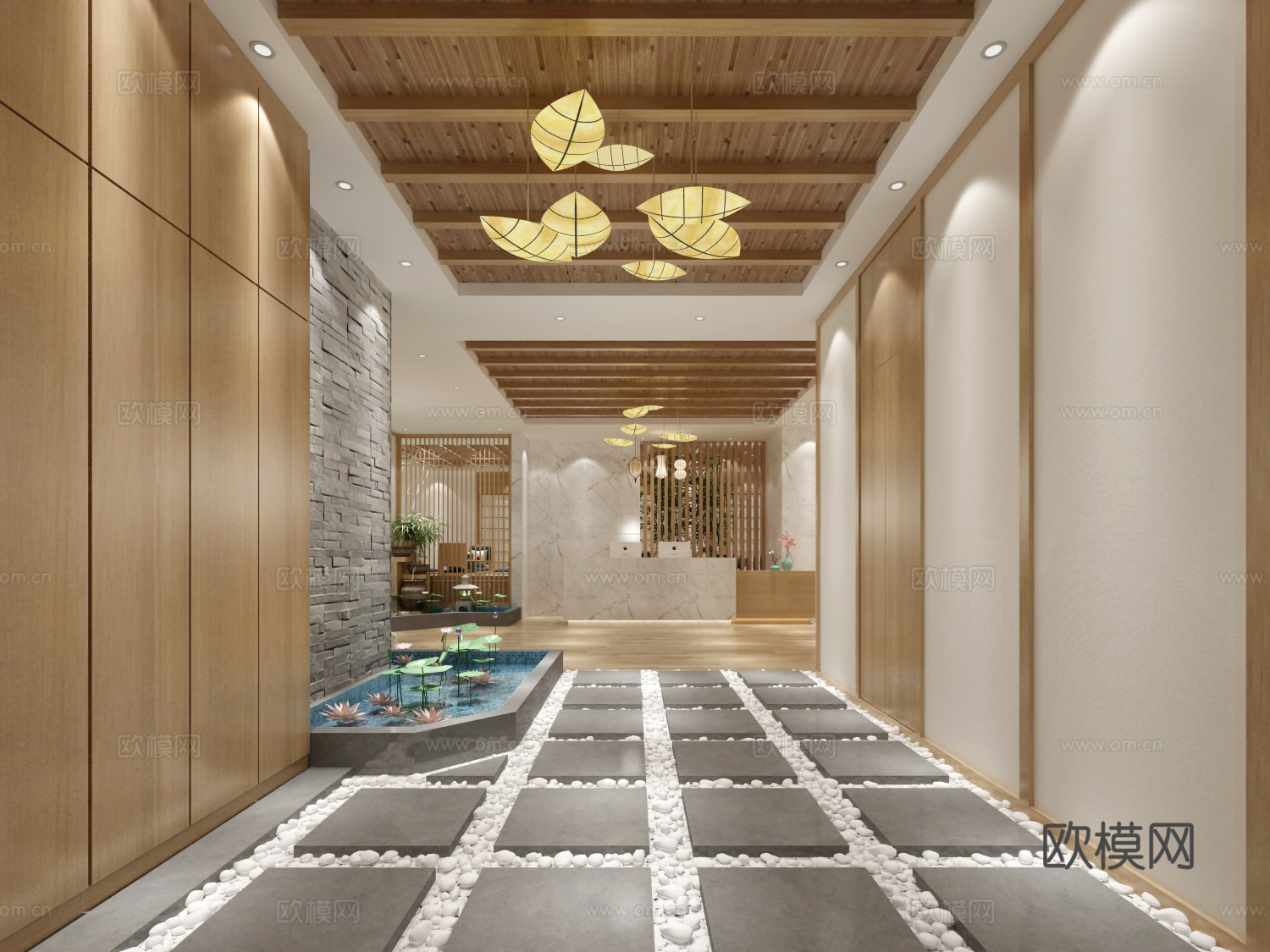 新中式桑拿会所 最新全套施工图 效果图合集cad施工图