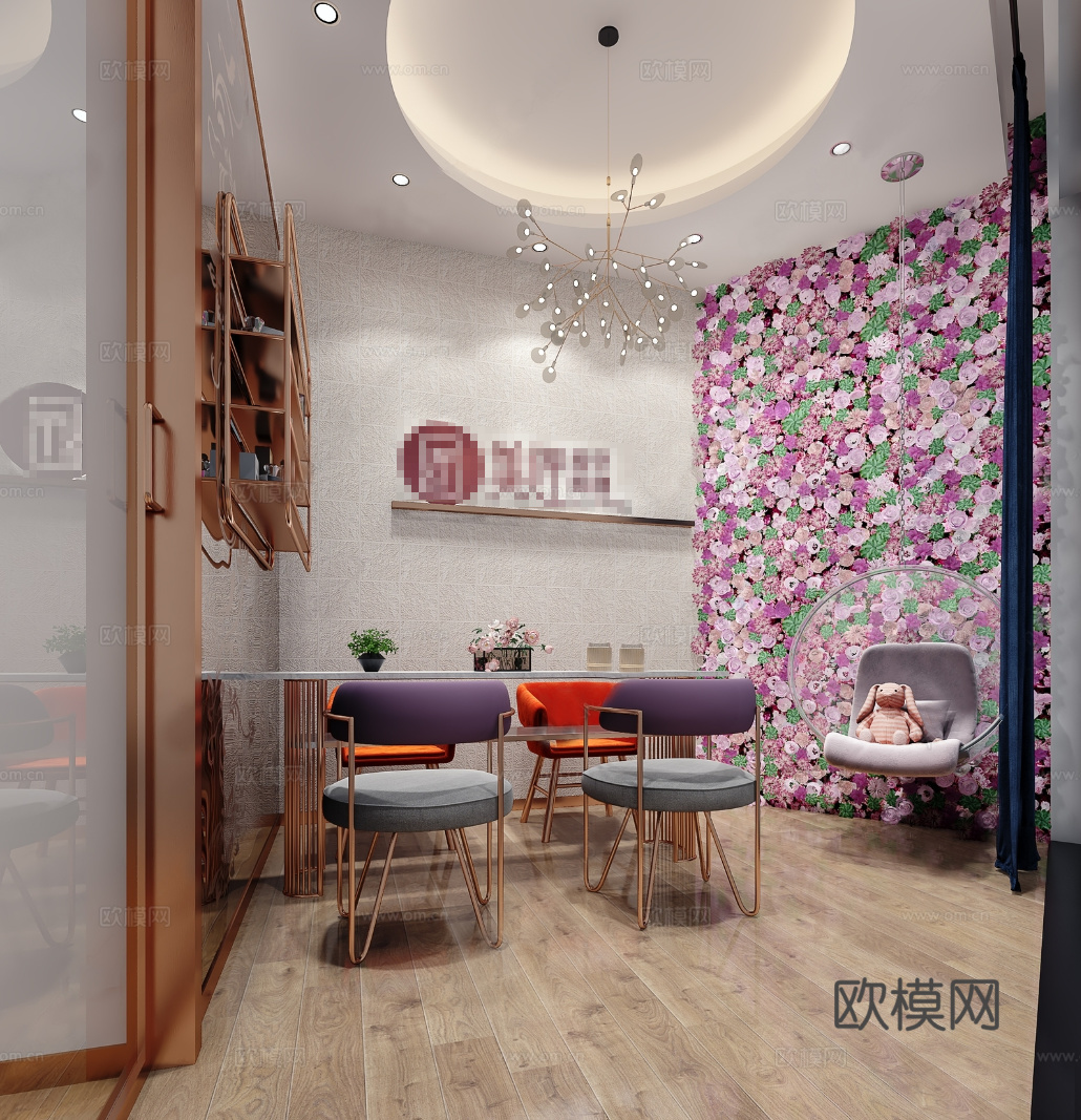 美容院 最新全套施工图 效果图合集cad施工图