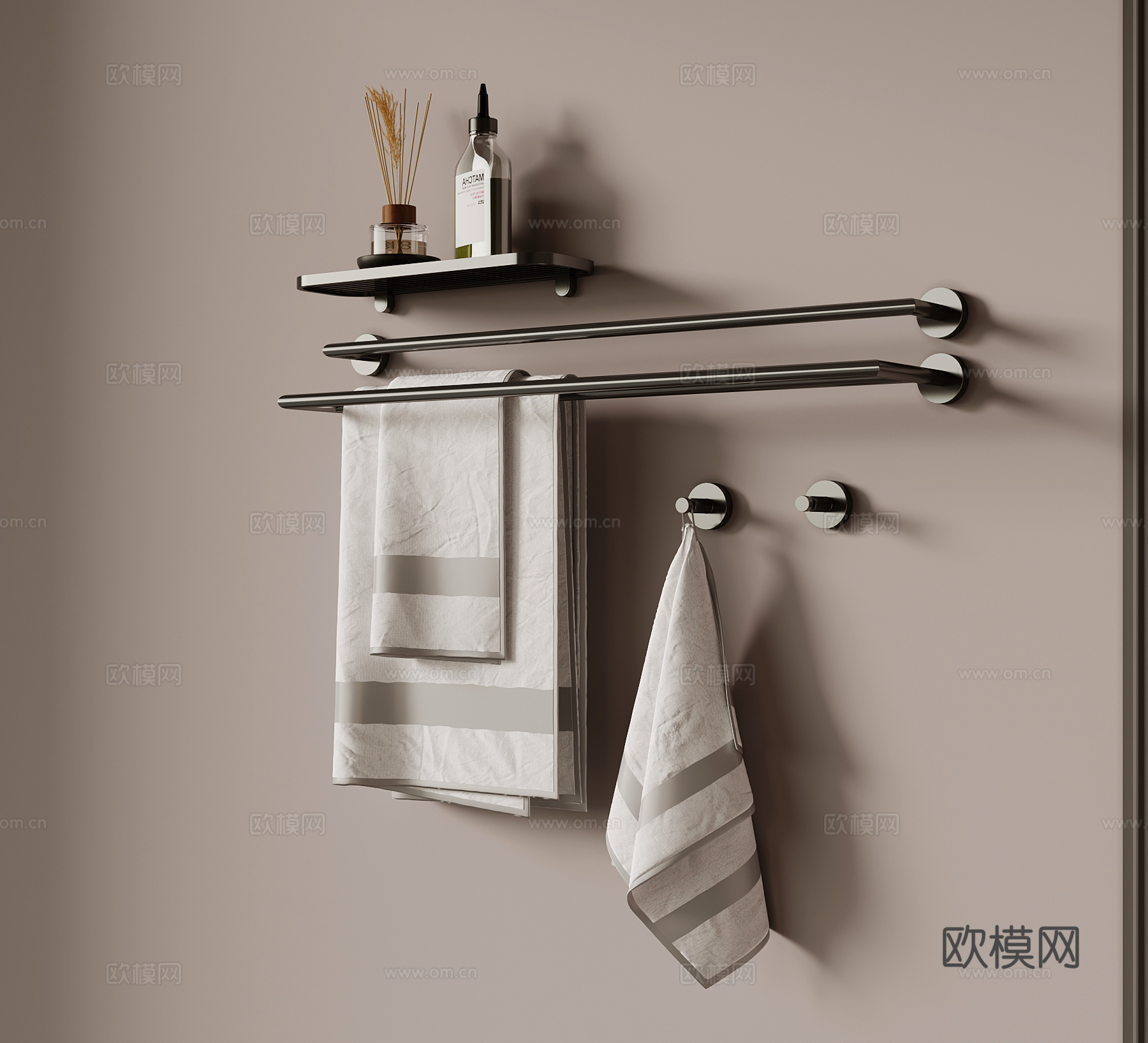 现代毛巾架su模型