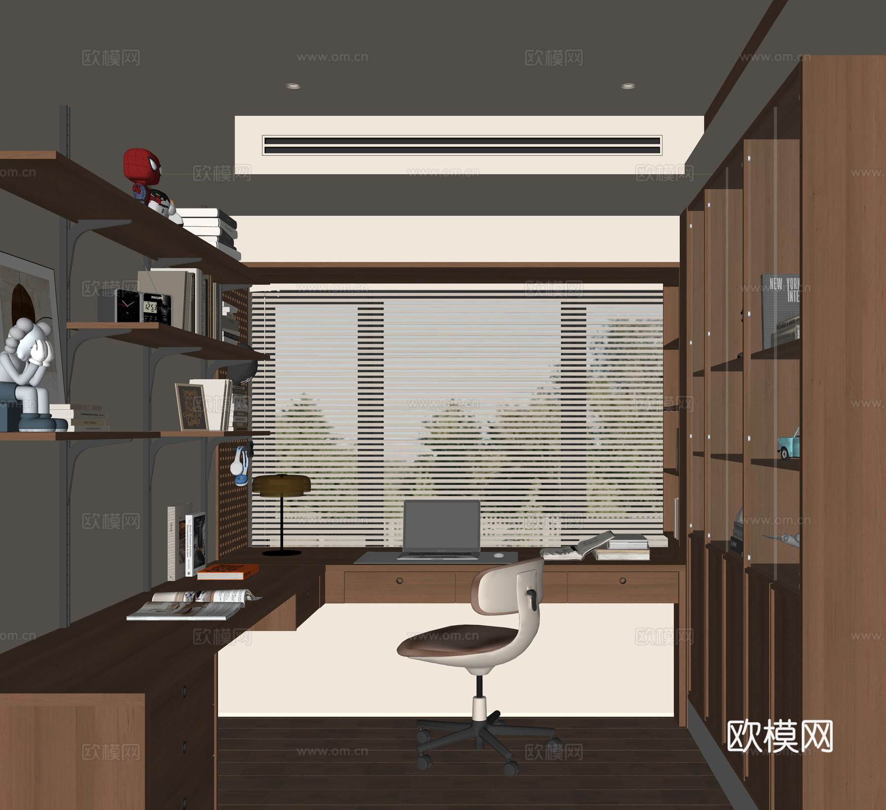 现代家居书房su模型