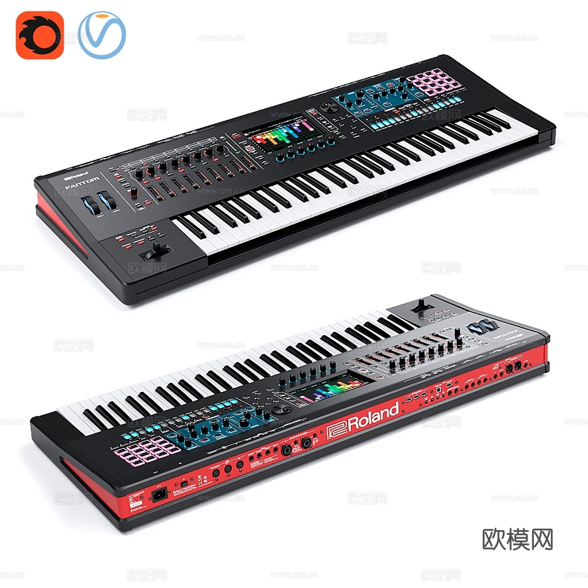 罗兰Fantom 6工作站3d模型下载