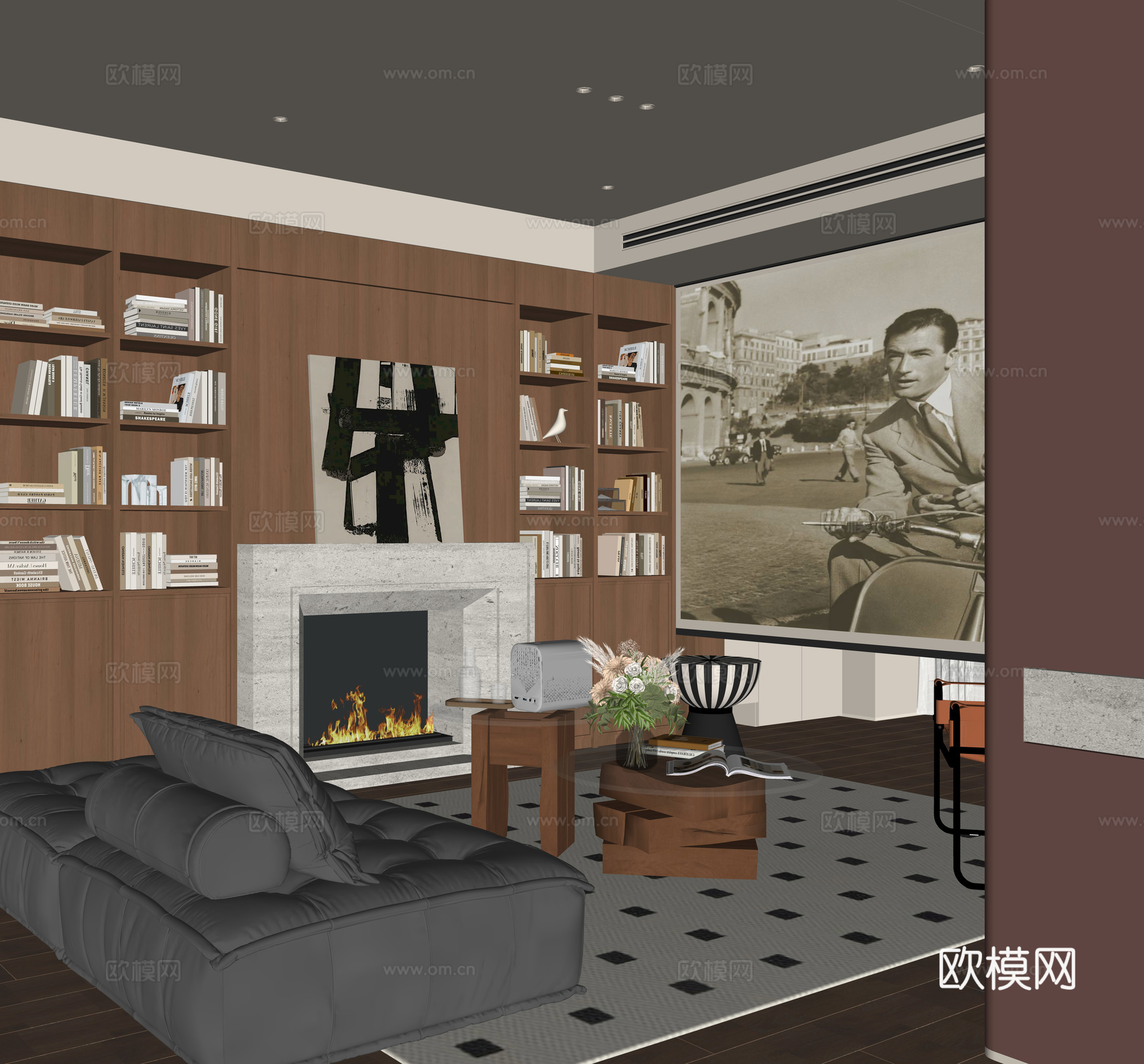 现代家居客厅免费su模型