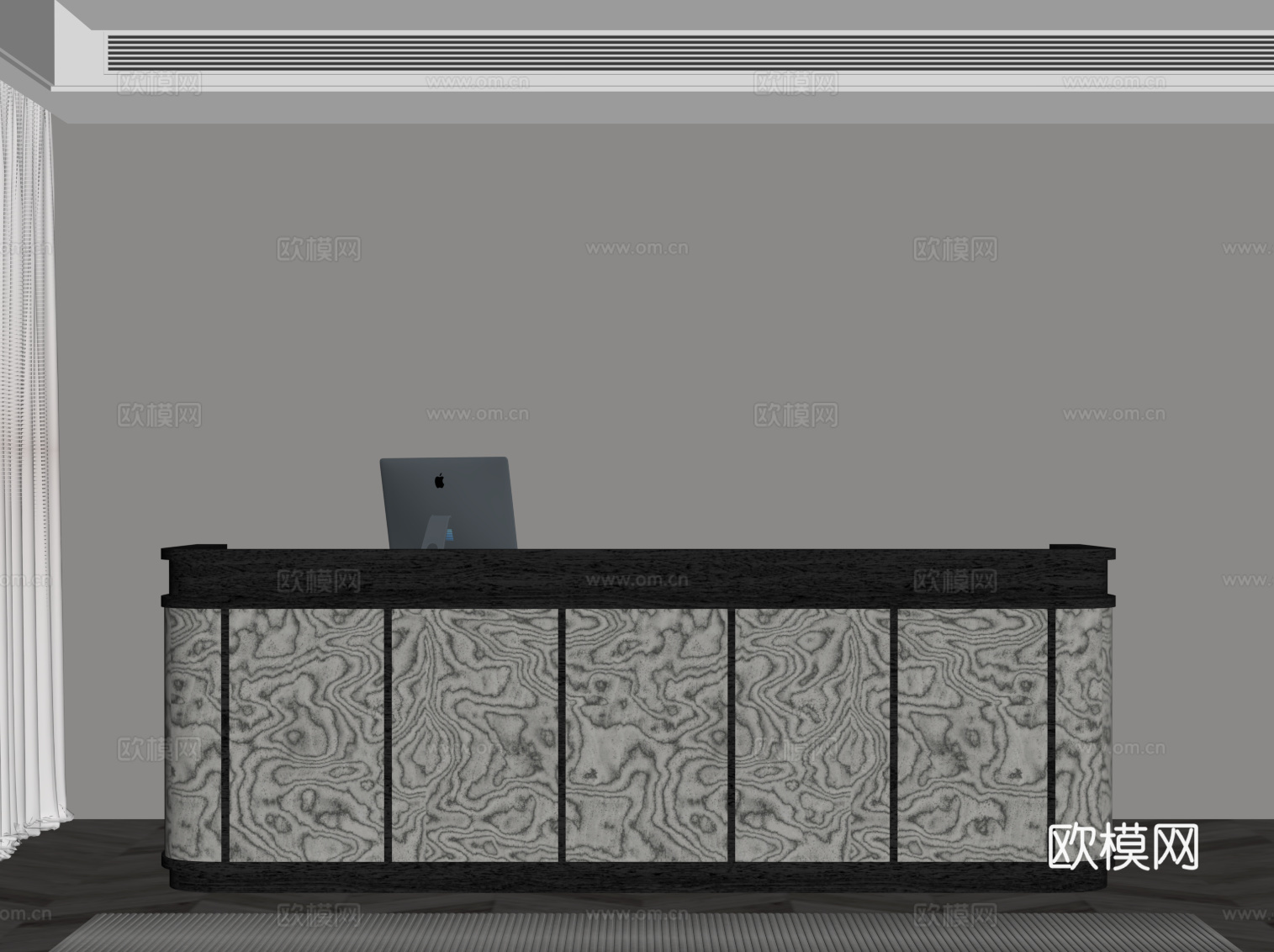 现代意式前台 接待台 招待台su模型