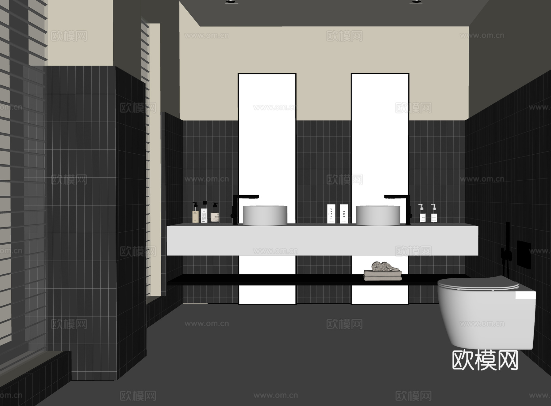现代卫生间 别墅卫生间 酒店卫生间su模型
