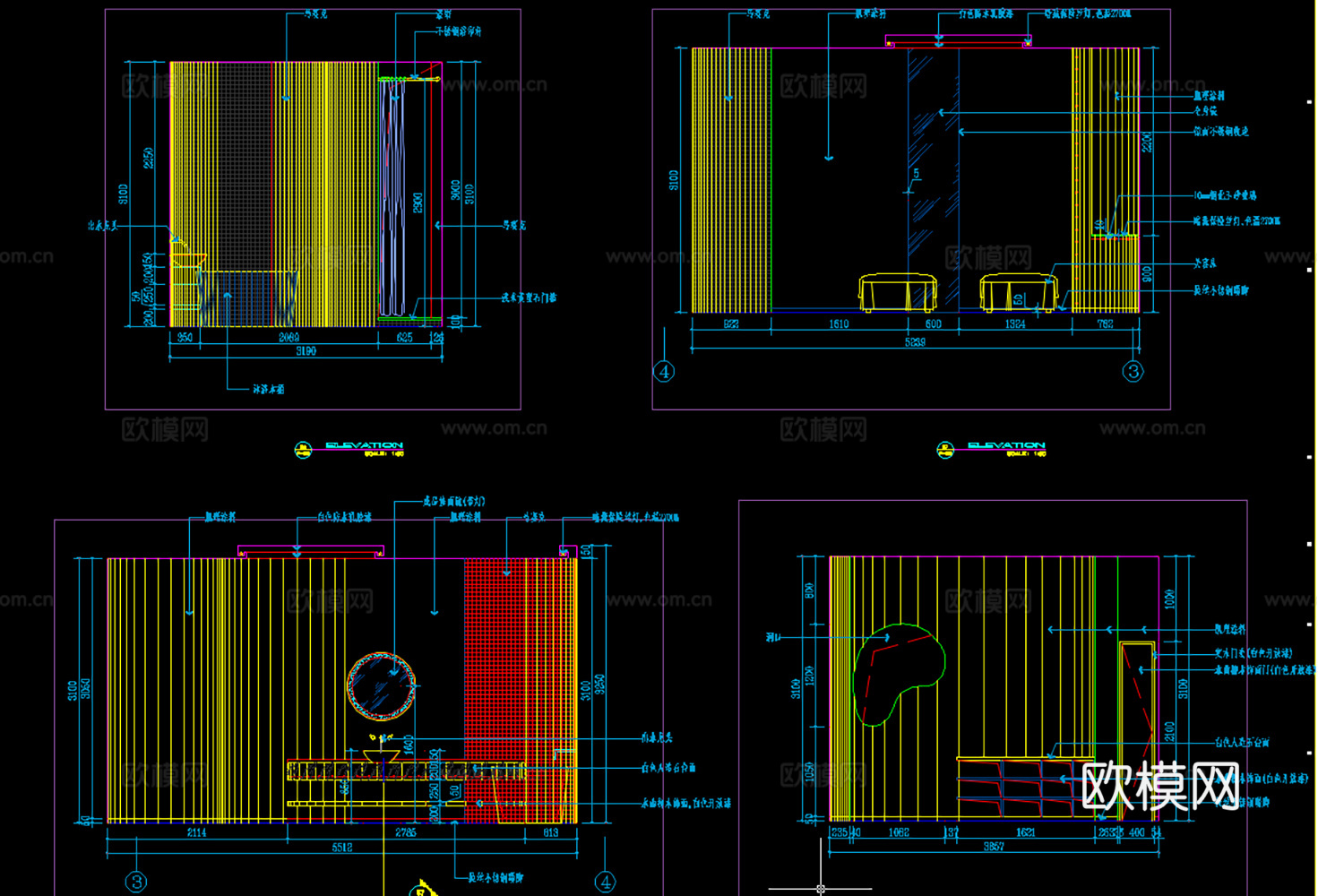 8套美容美发CAD附效果图2026最新整理cad施工图