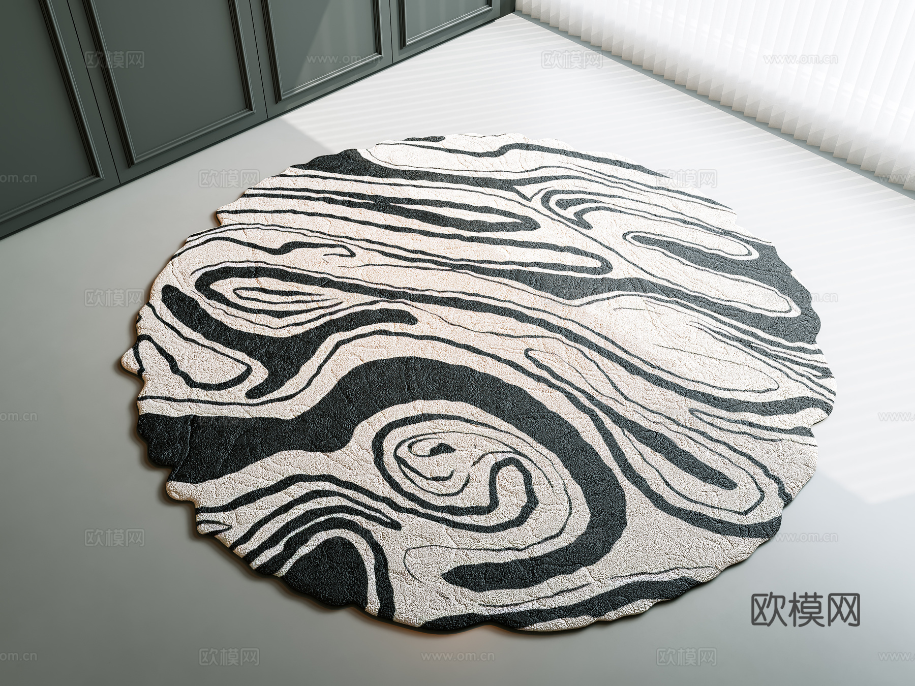 现代中古地毯 异型地毯 意式地毯 圆形地毯 儿童地毯 地毯su模型