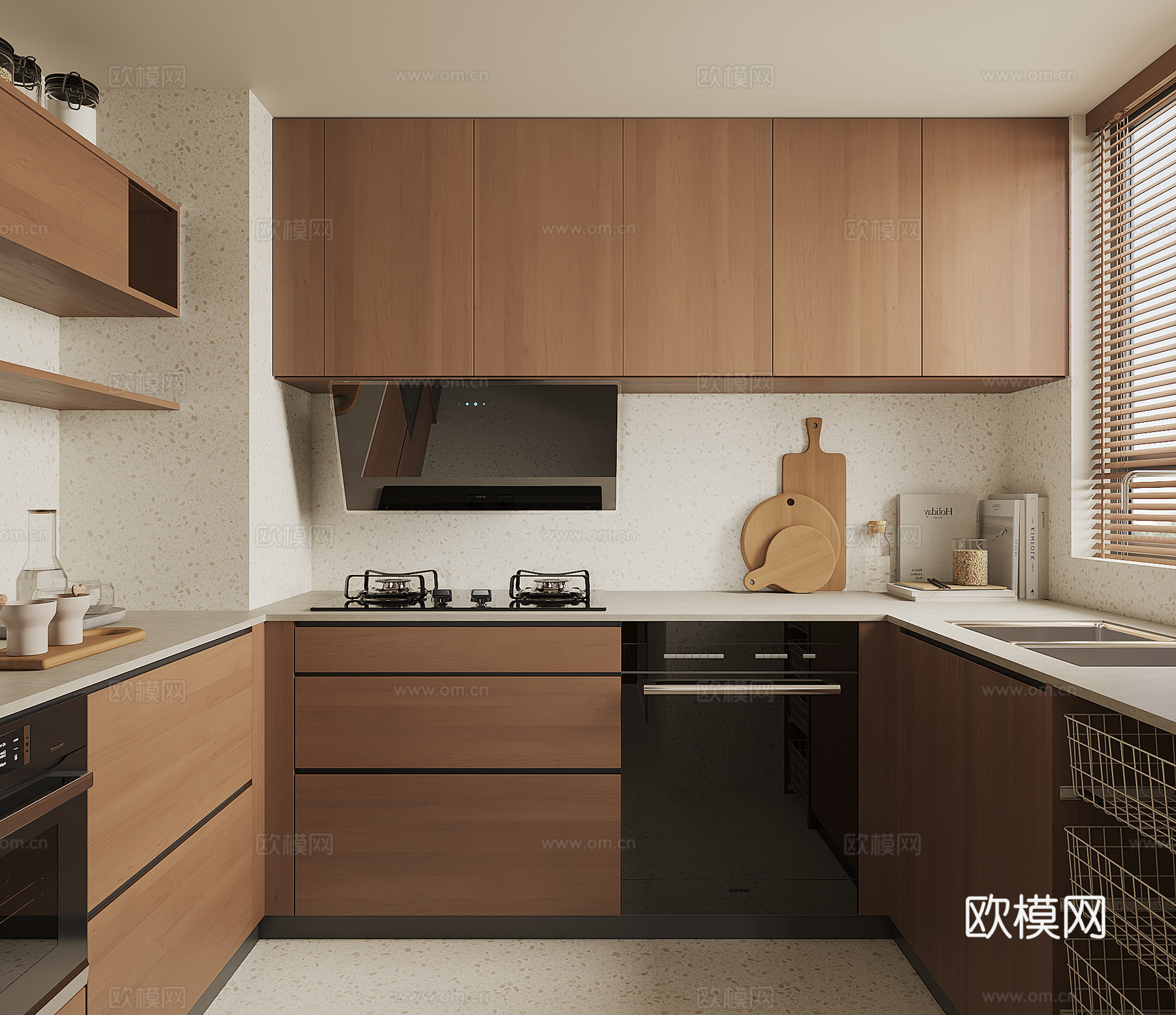 现代家居厨房3d模型下载