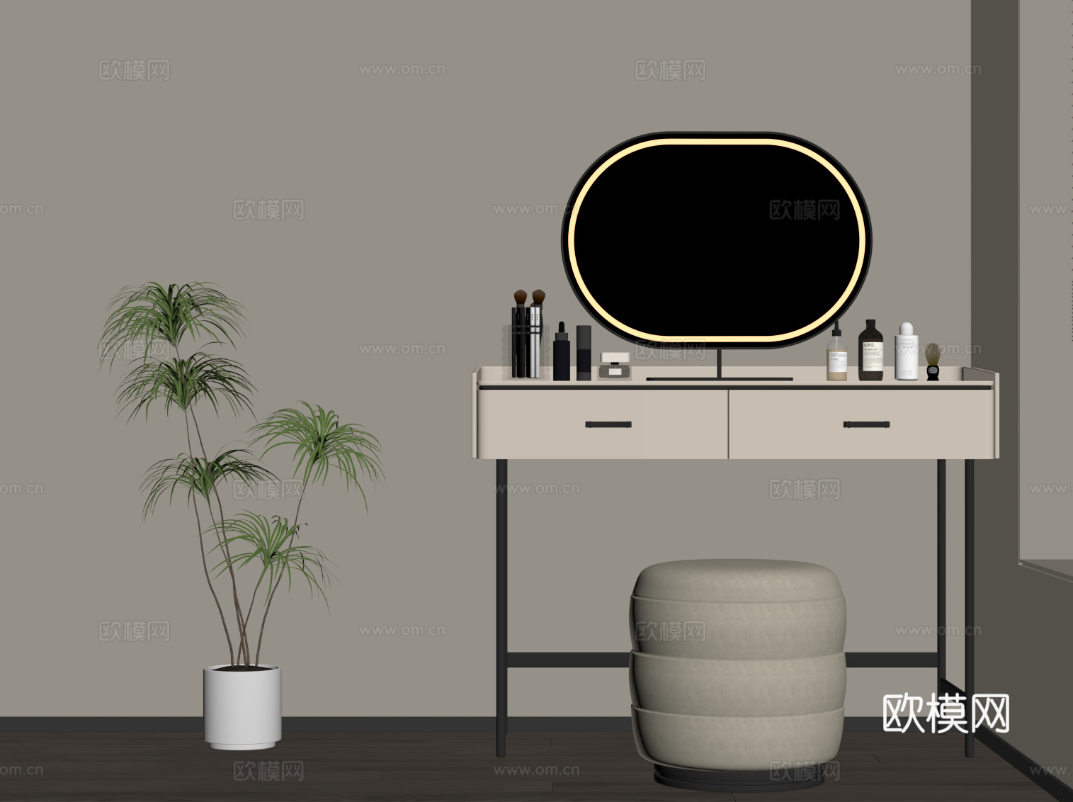 现代梳妆台su模型