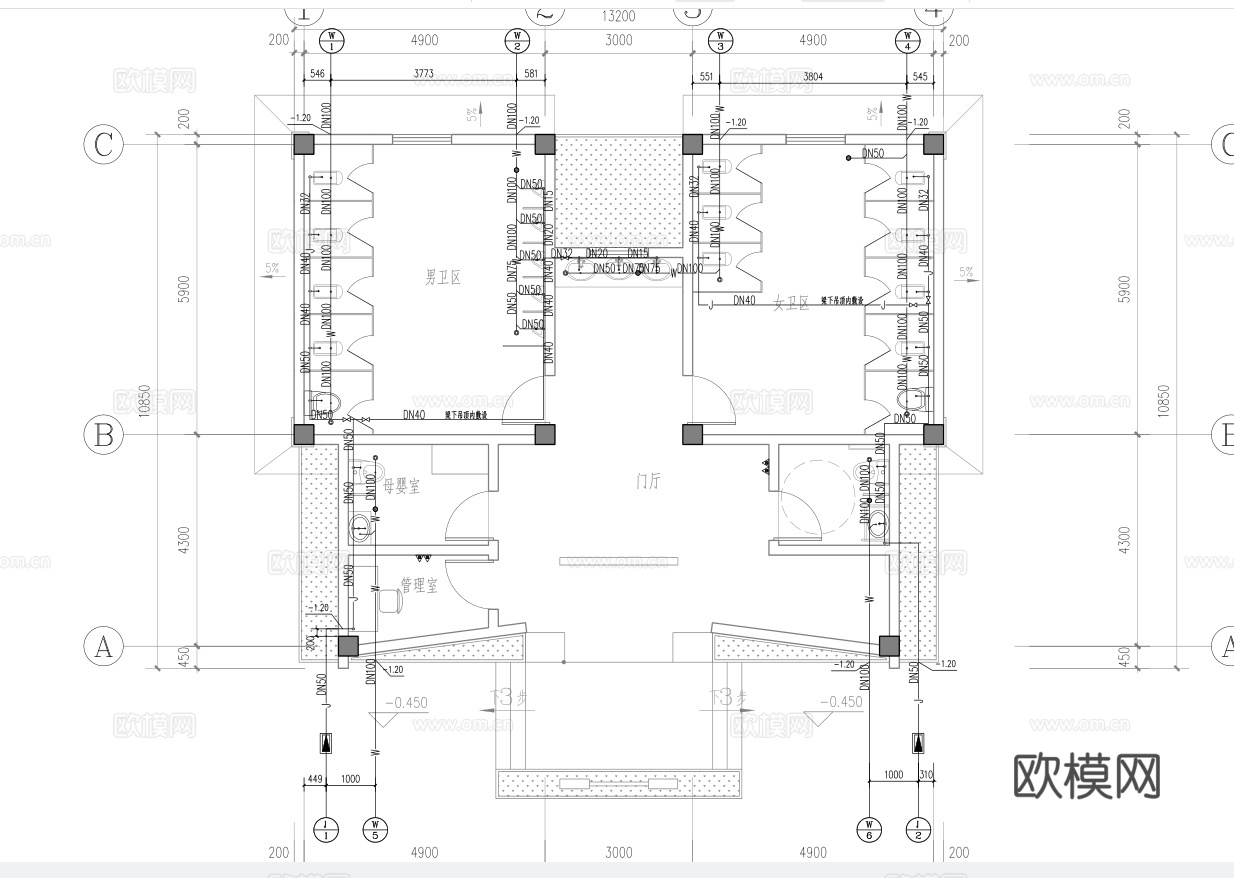 公厕设计党建  乡村振兴   村镇规划 景观设计毕业设计cad施工图