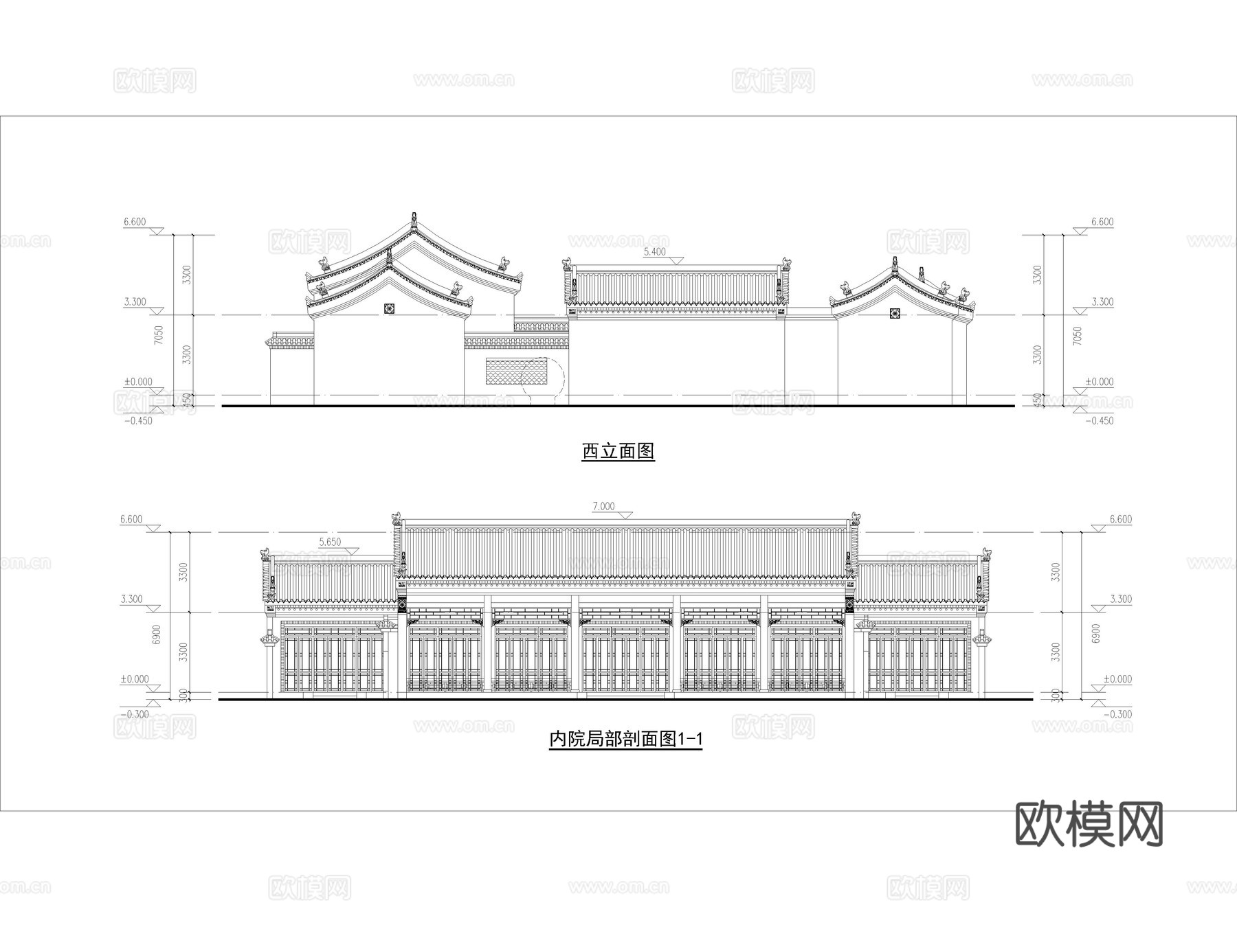 25套四合院别墅自建房民宿CAD施工图附效果图cad施工图
