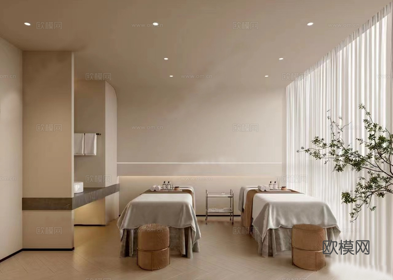 美容院 最新全套施工图 效果图合集cad施工图