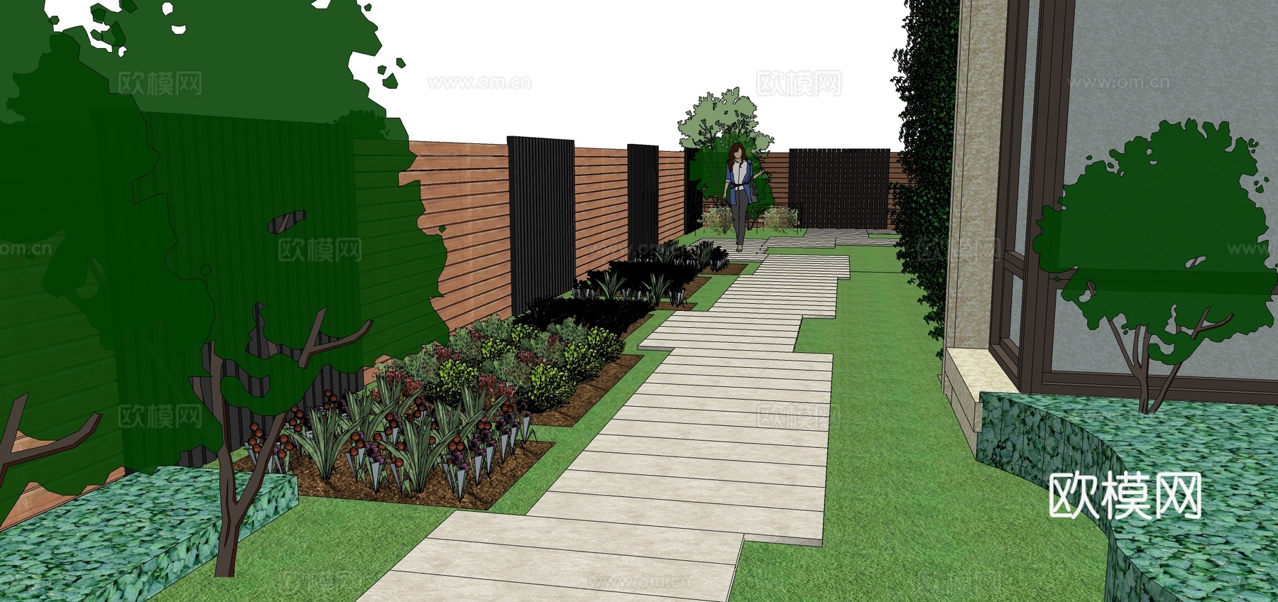 别墅花园 庭院花园 北方花园设计 景观设计毕业设计su模型