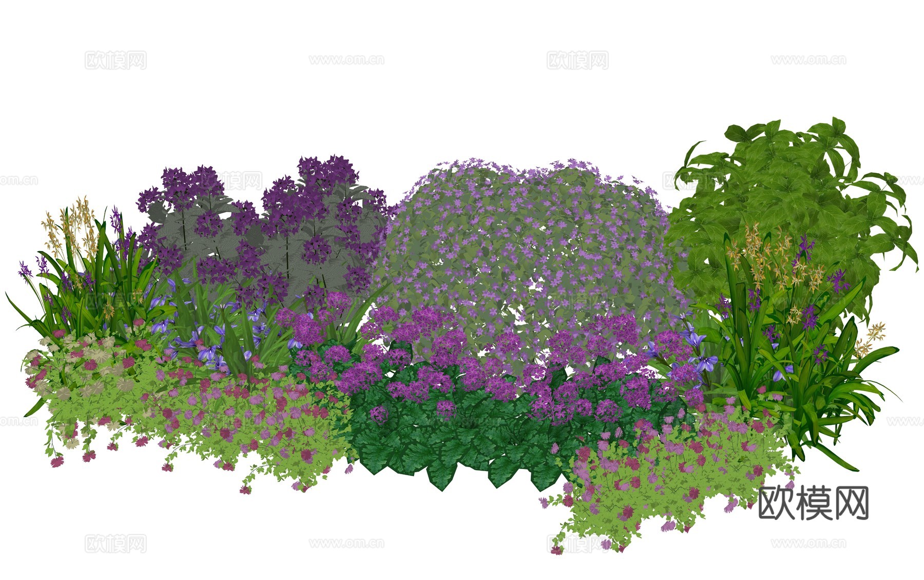 现代室内植物堆景观组合su模型