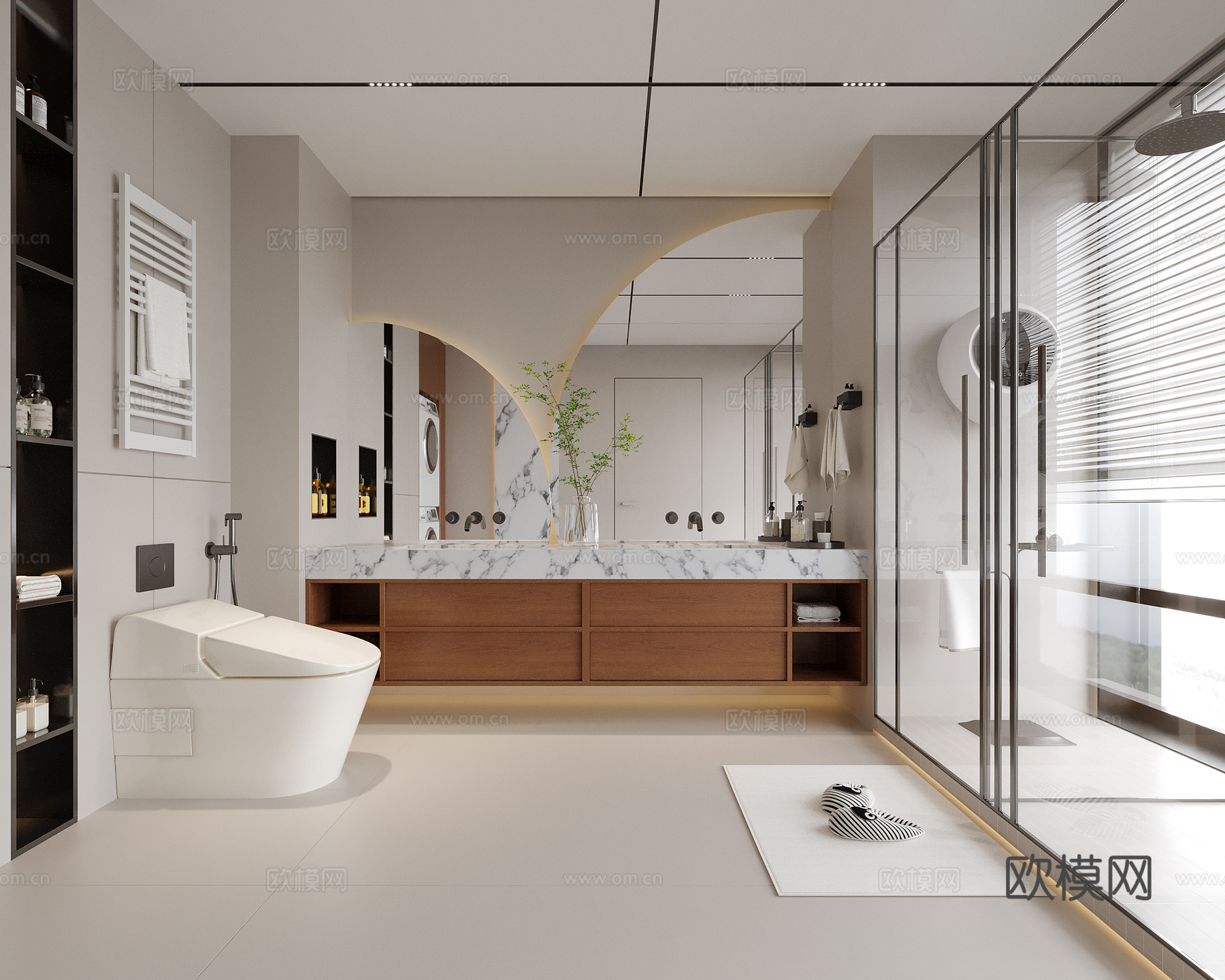 现代卫生间 别墅卫生间3d模型下载