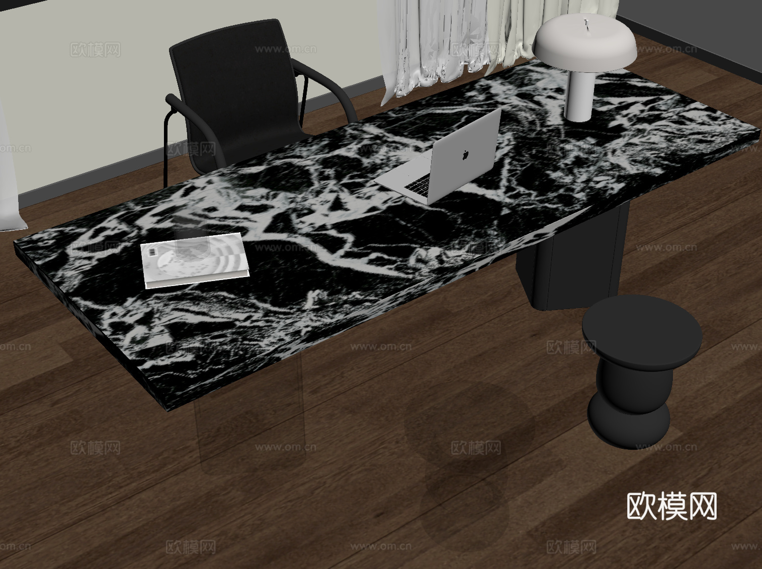 现代书桌椅su模型