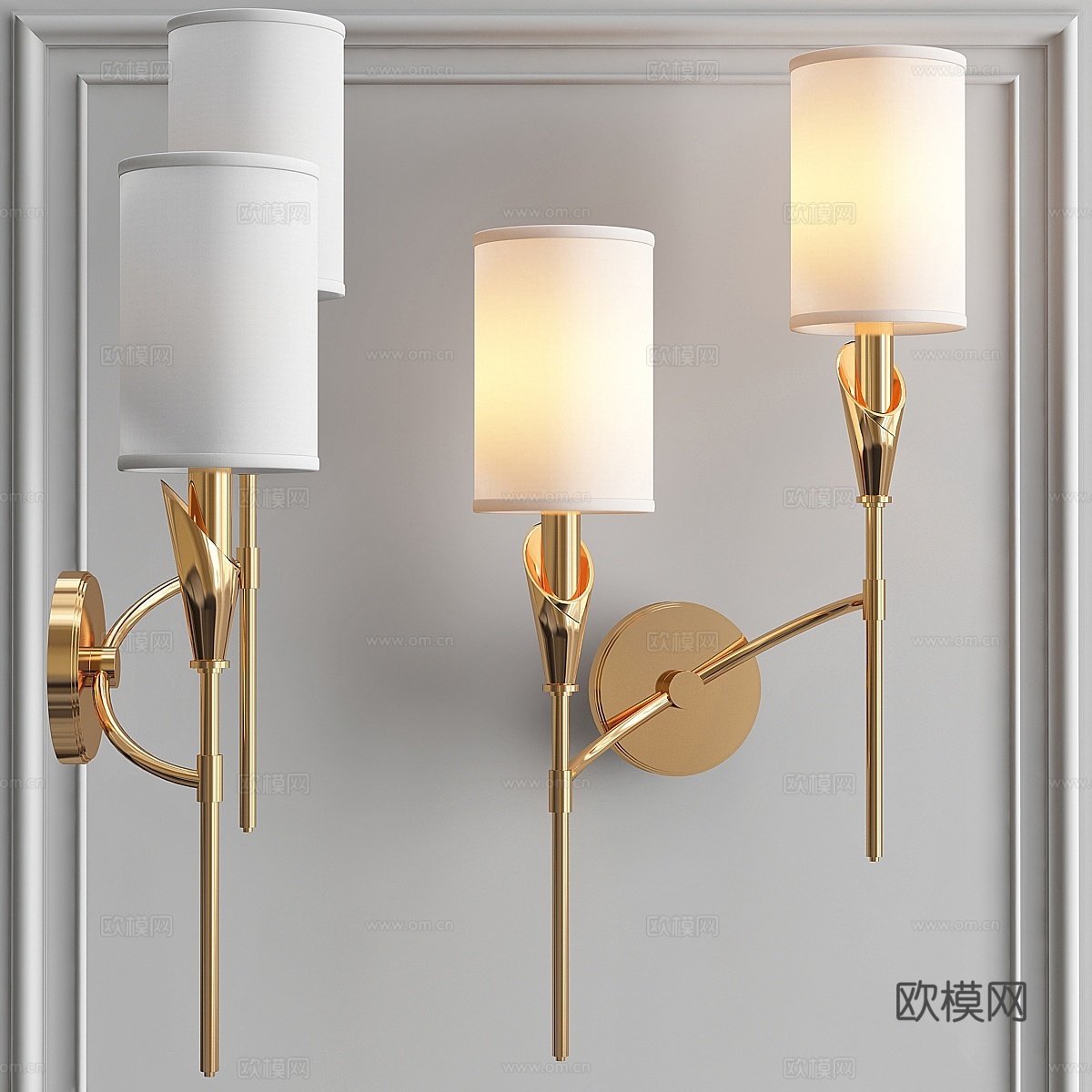 壁灯 Wall Sconce TATE 1312L-AGB3d模型下载