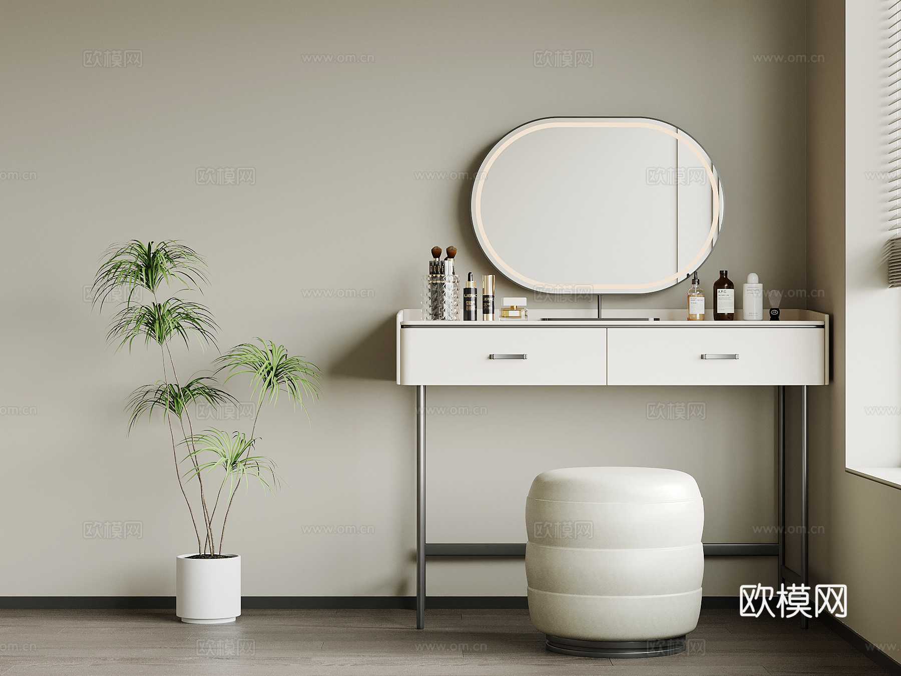 现代梳妆台su模型