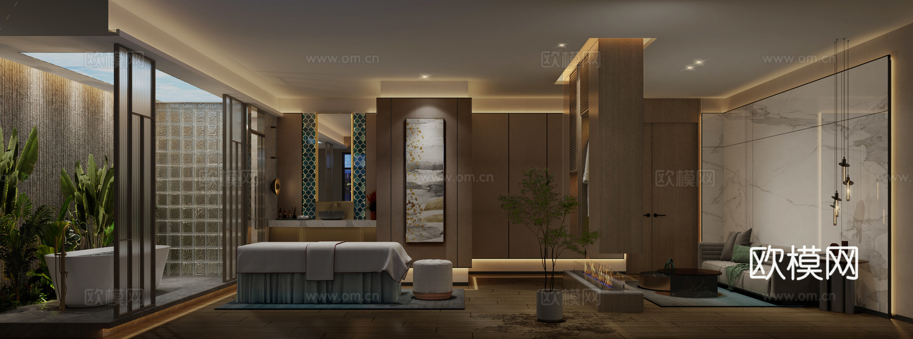 高端美容会所 最新全套施工图 效果图合集cad施工图