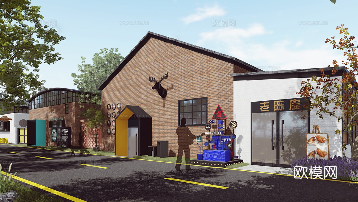 现代厂房 旧改创意园建筑su模型