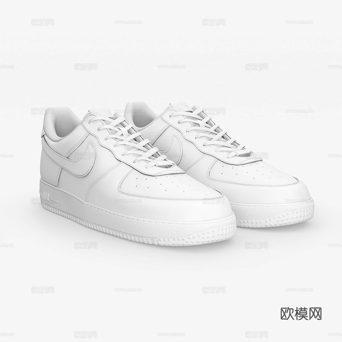 耐克Air Force 1白色款3d模型下载