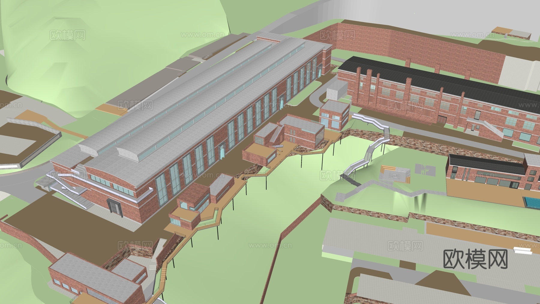 工业厂房 改造创意园区su模型