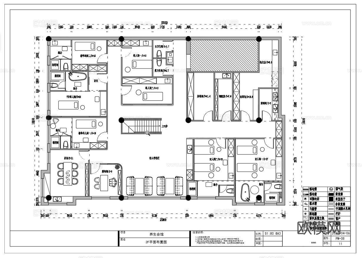 美容院 最新全套施工图 效果图合集cad施工图