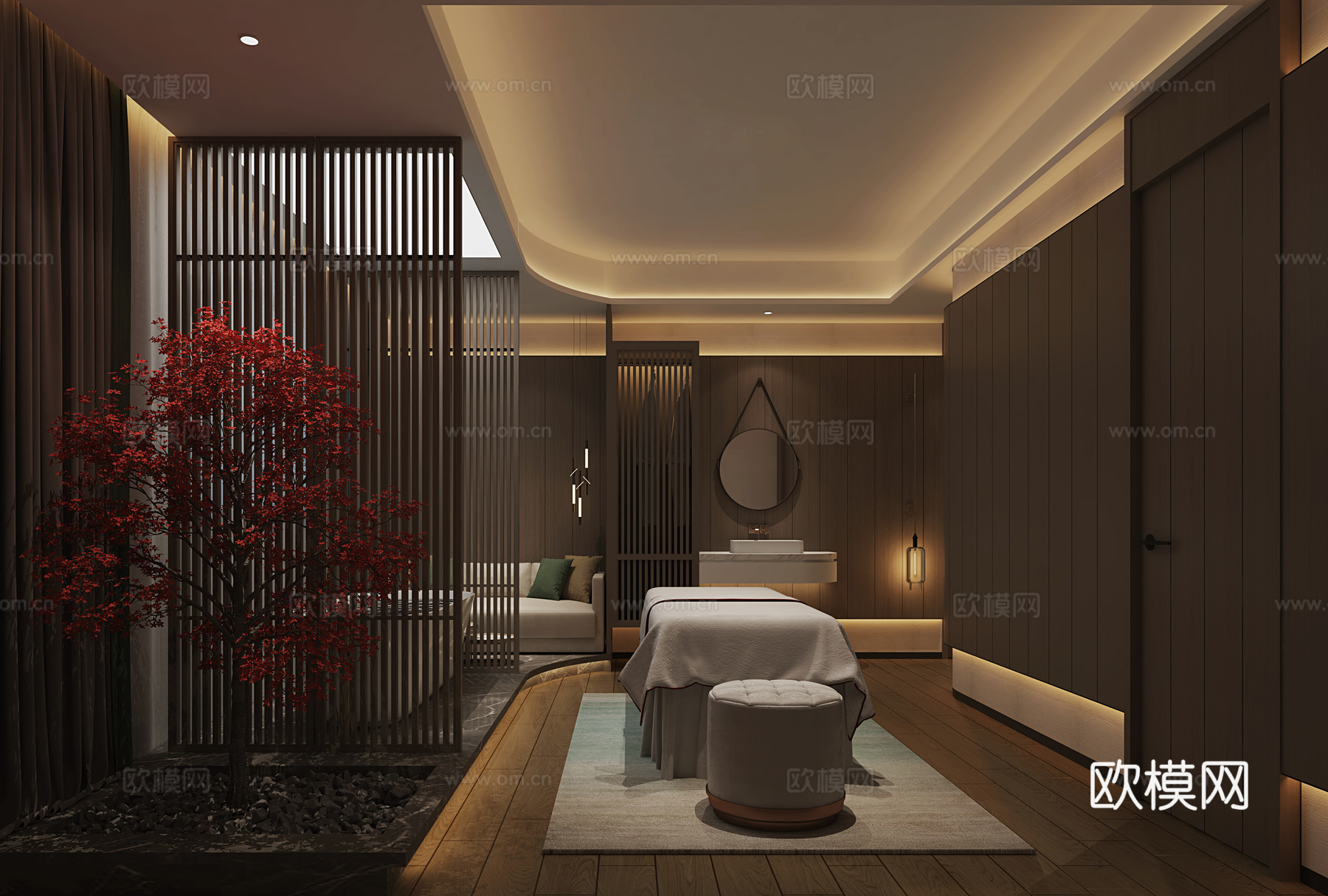 高端美容会所 最新全套施工图 效果图合集cad施工图